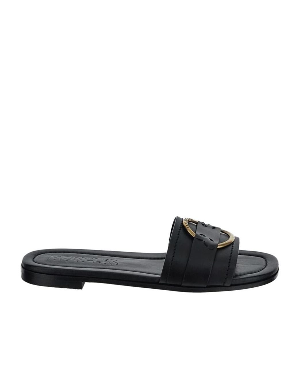 Moncler Black Bell Slip-On Slides