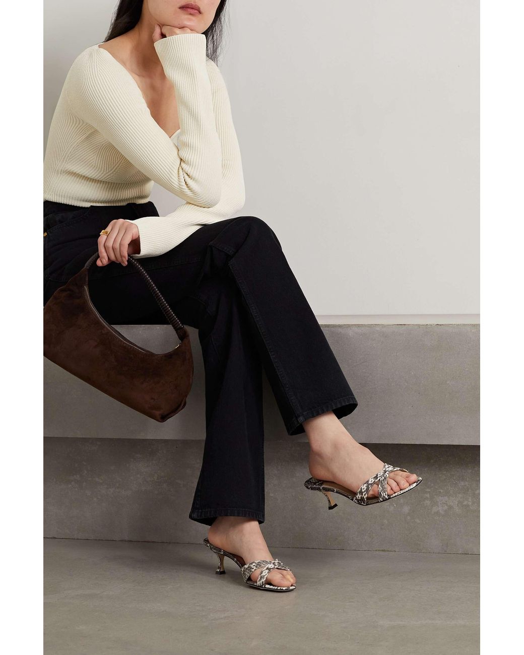 Manolo Blahnik White Callamu High-Heeled Sandals