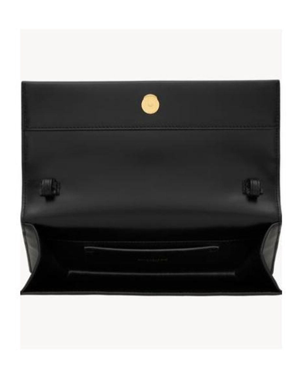 Saint Laurent White Sunset Foldover Top Clutch Bag