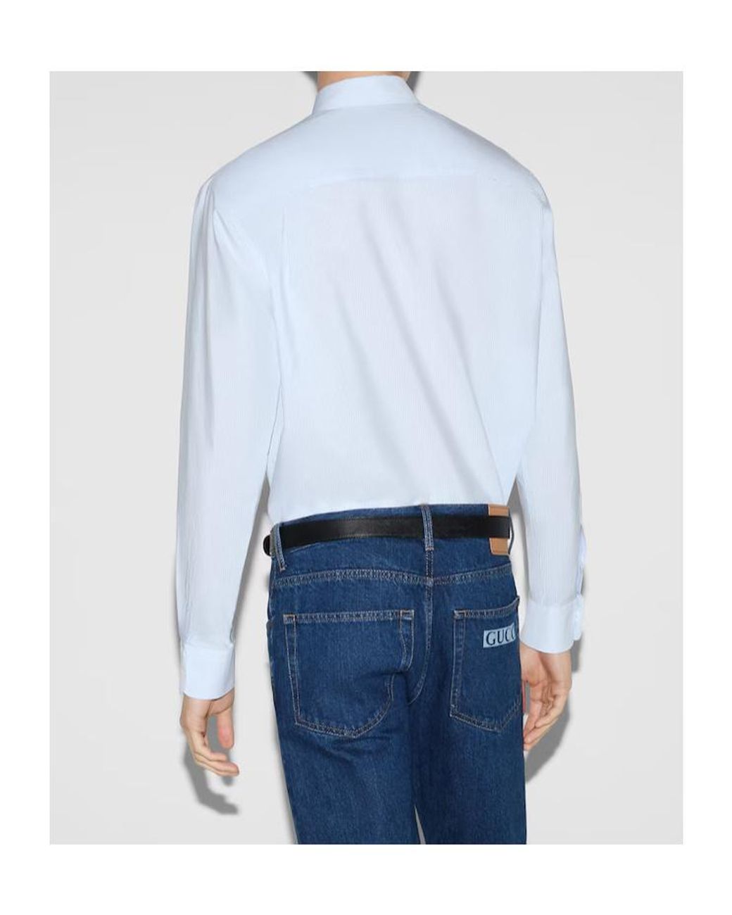Gucci White Striped Poplin Shirt for men
