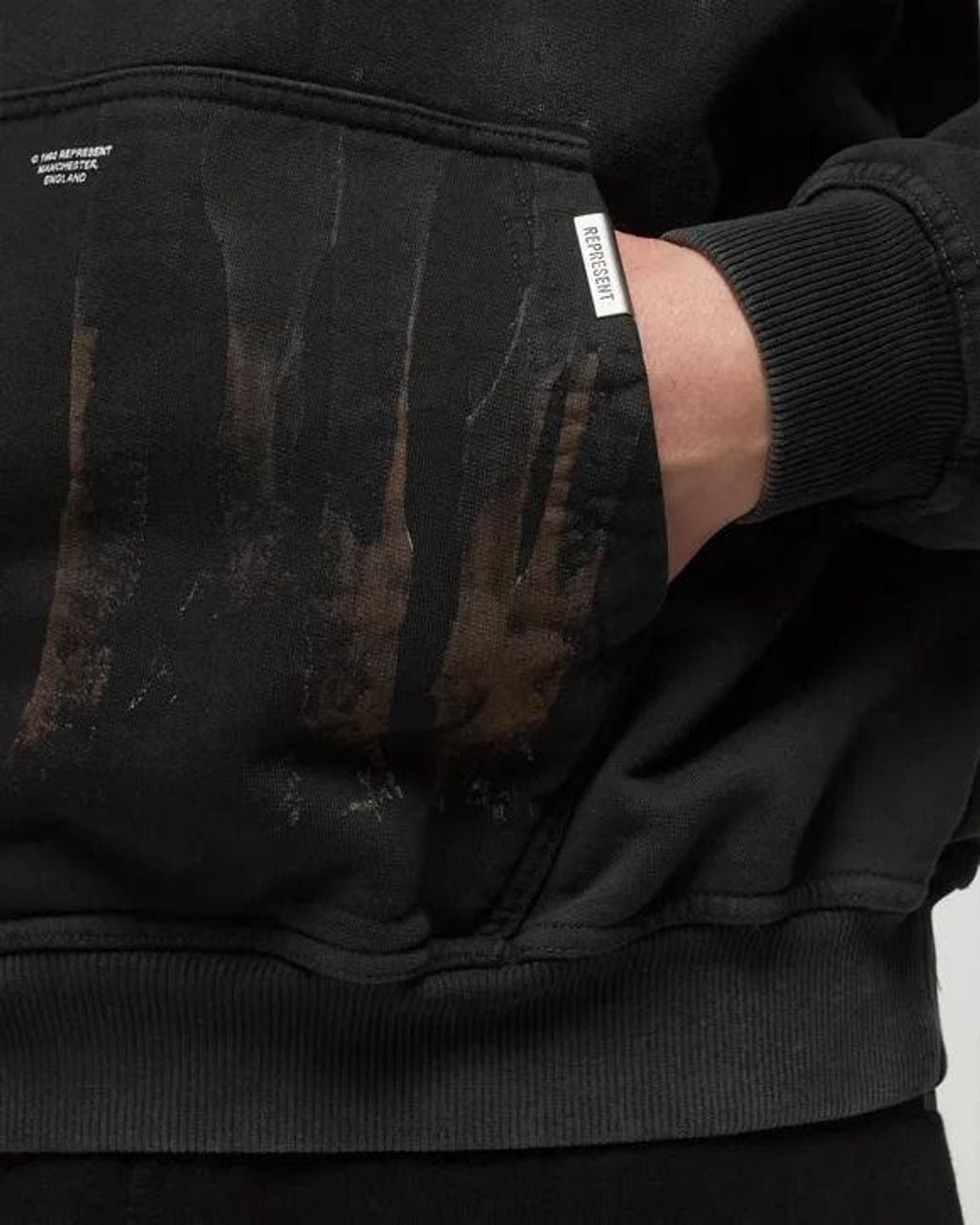Represent Black Logo Logo Hooded Sweater for men