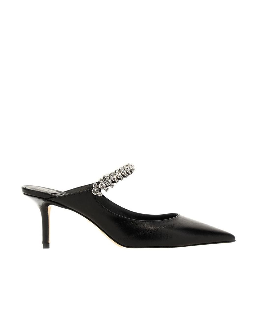 Jimmy Choo Black Bing 65 Embellished Pointed-Toe Mules