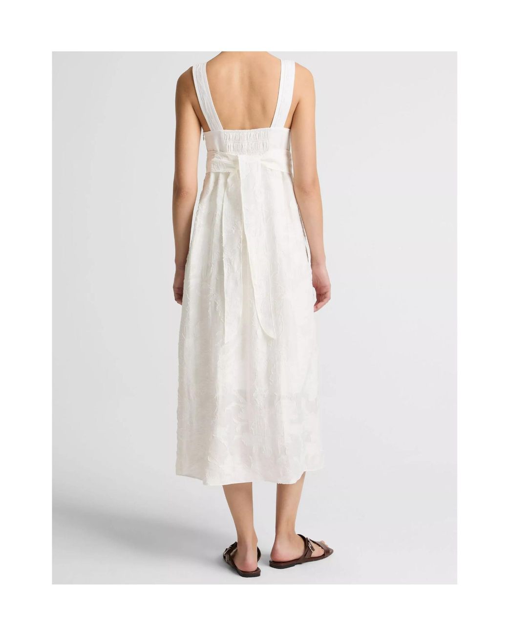 Vince White Tie-Waist Dress