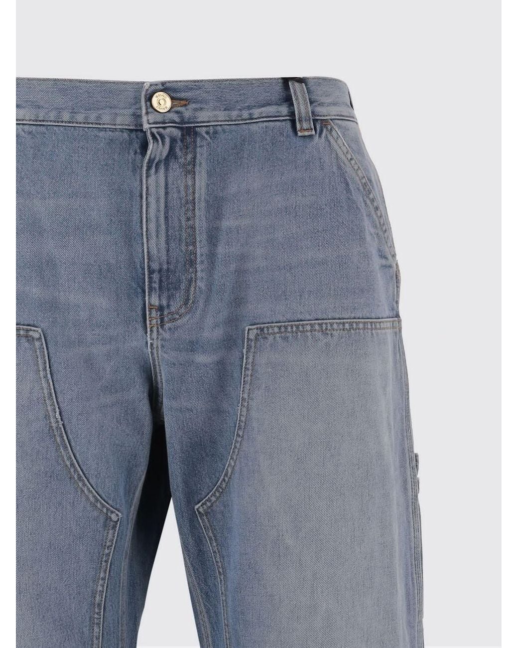 Versace Blue Logo Patch Cargo Jeans for men