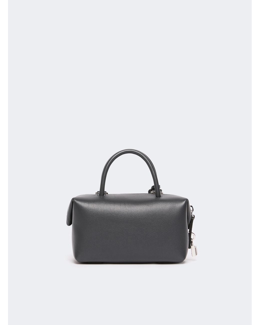 Max Mara Gray Holdalls Logo-Print Leather Mini Bag