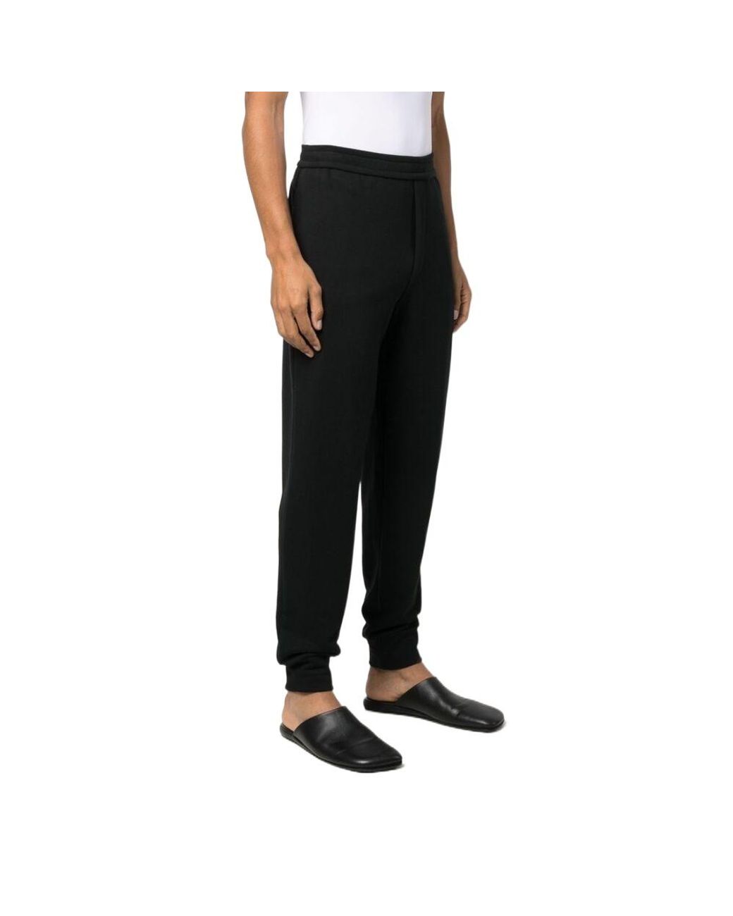The Row Black Tapered Cotton Track Pants for men