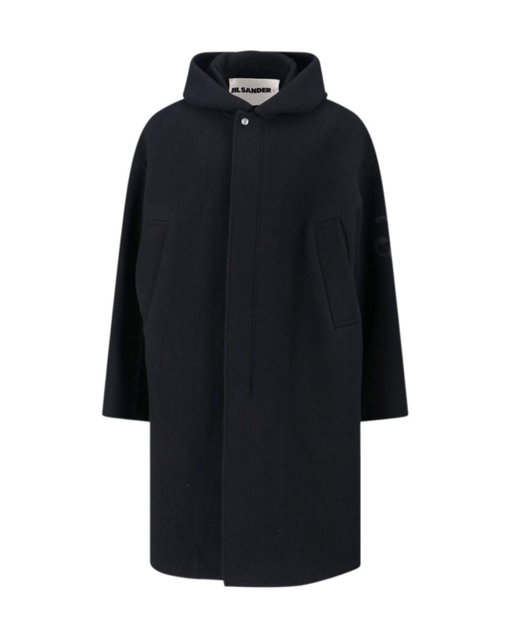 Jil Sander Black Zipped Hooded Jacket for men