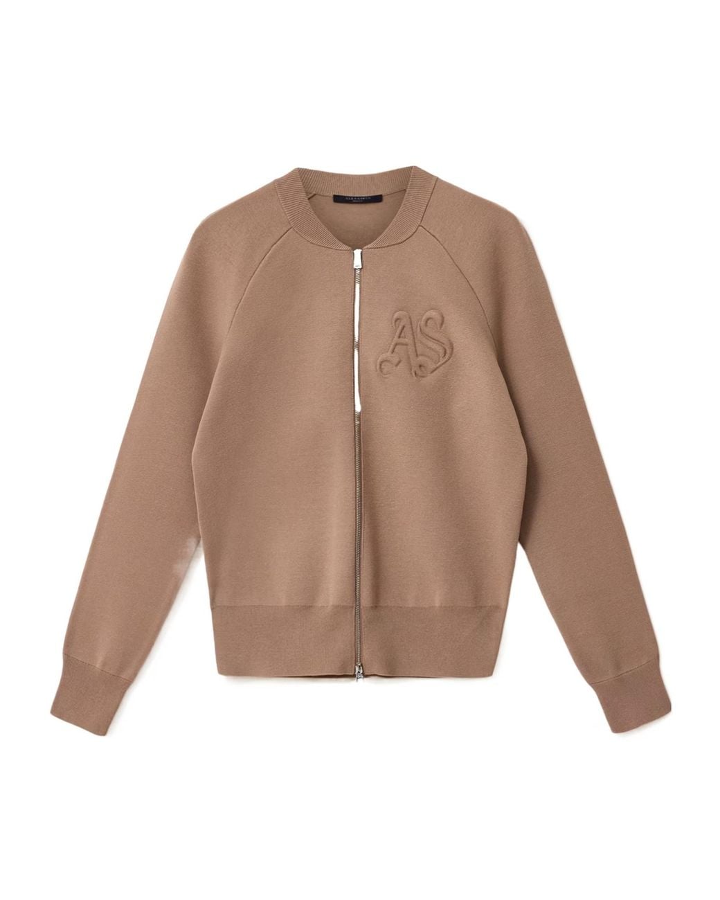 AllSaints Brown Sonny Zip Up Cardigan