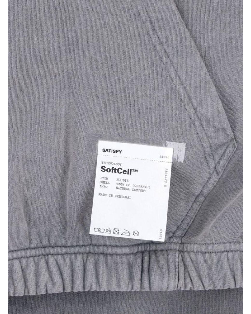 Satisfy Gray Softcell Logo Hoodie for men