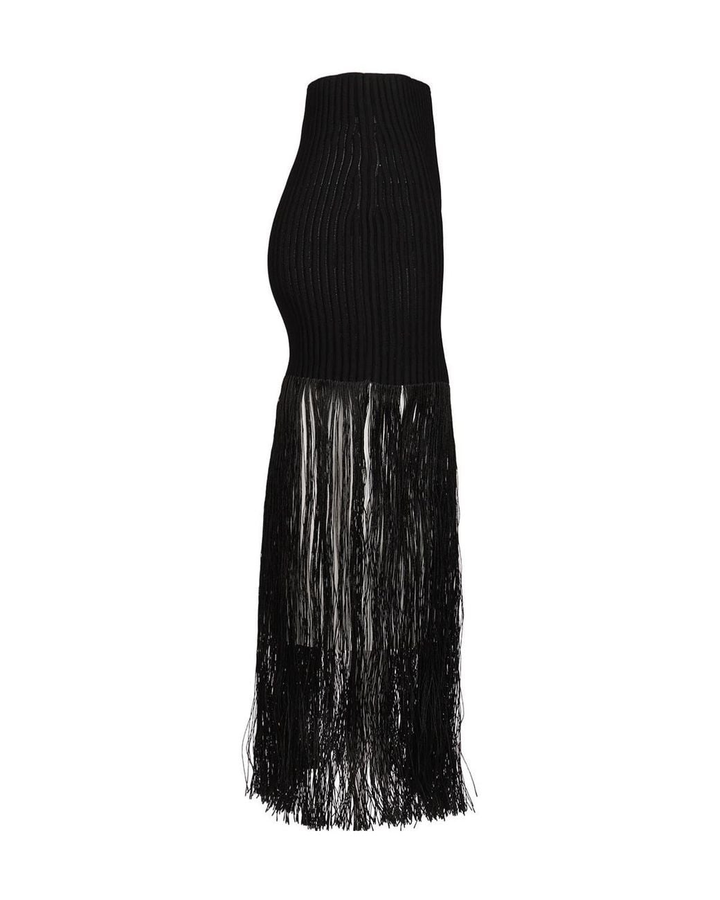Alaïa Black Fringed Maxi Skirt