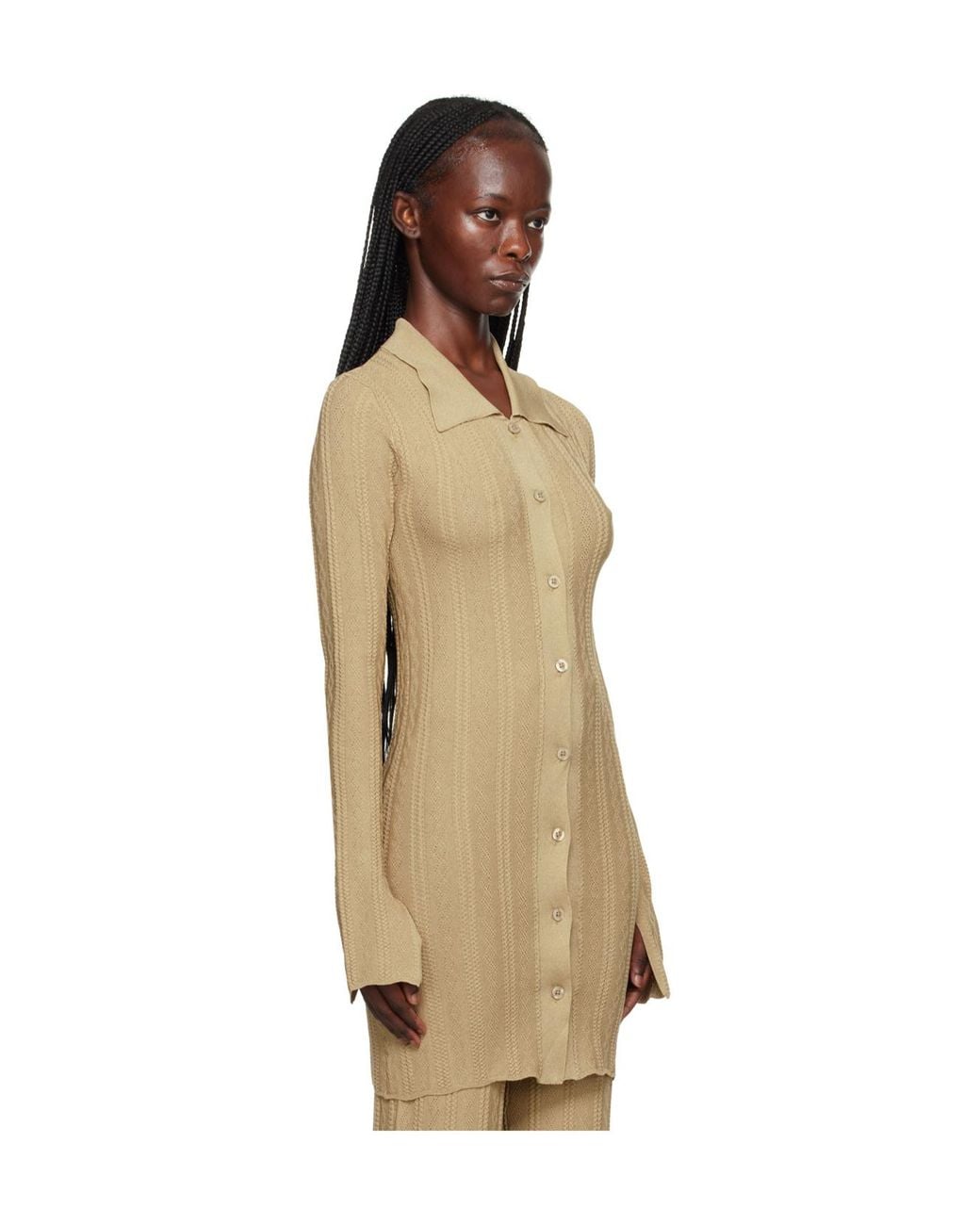 REMAIN Birger Natural Button-Down Cardigan