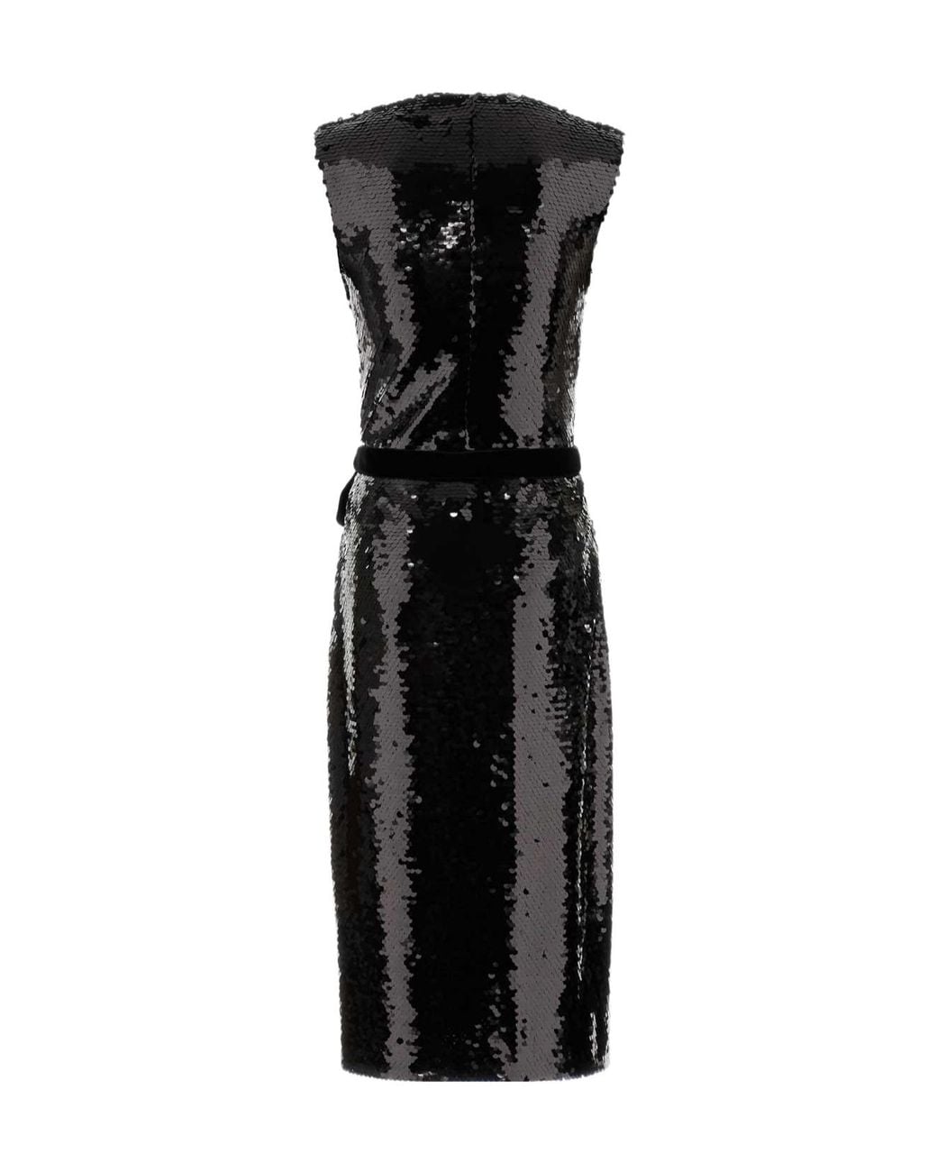 Alberta Ferretti Black Embellished Wrap Dress