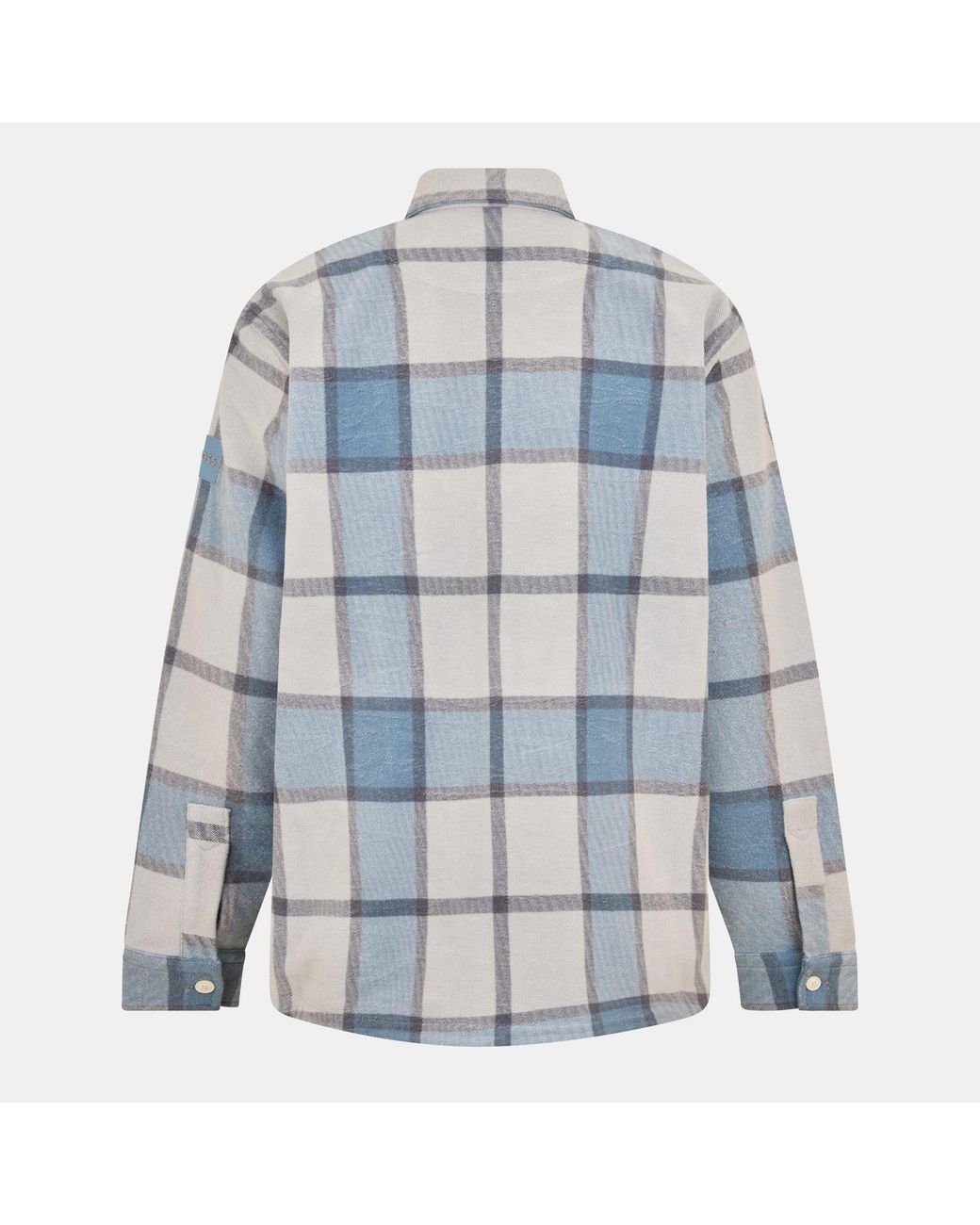 Boss Blue Color-Blocked Plaid Jacket for men