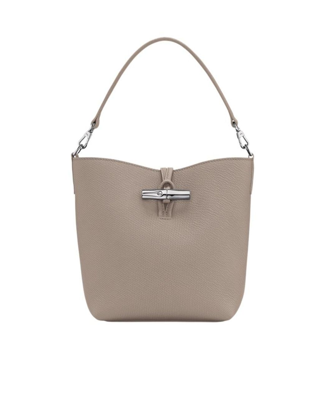 Longchamp White Le Roseau Xs Bucket Bag