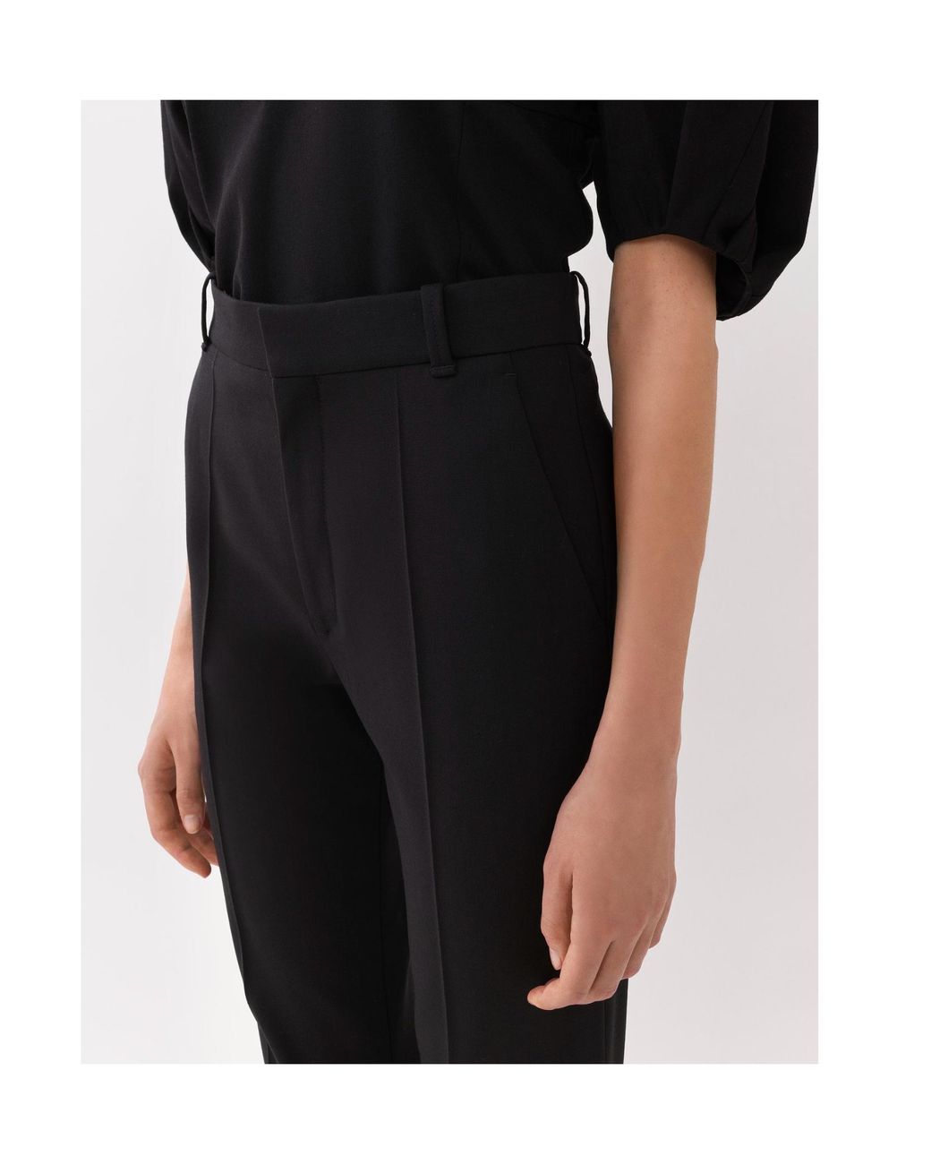 Chloé Black Cropped Flared Trousers