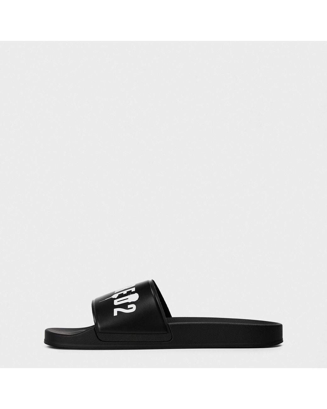 DSquared² Black Comfortable Slipon Slide Sandals for men