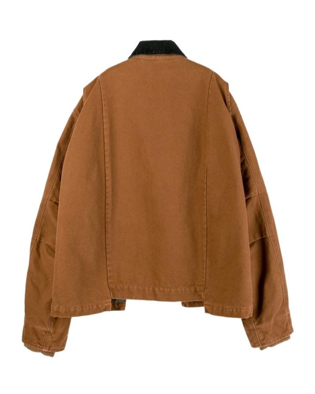 Sacai Brown X Carhartt Logo Patch Zip-Up Jacket for men