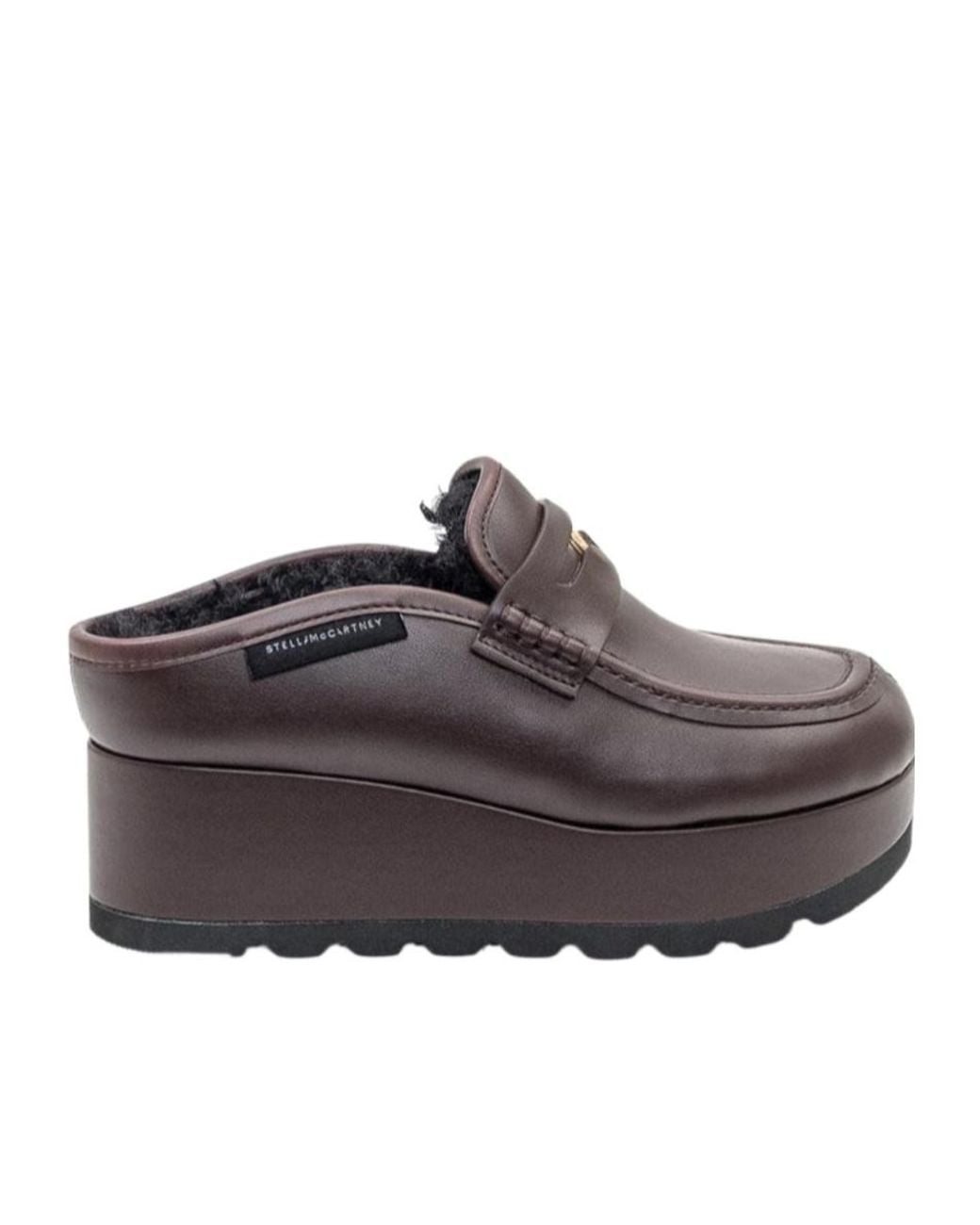 Stella McCartney Brown Logo Plaque Loafers