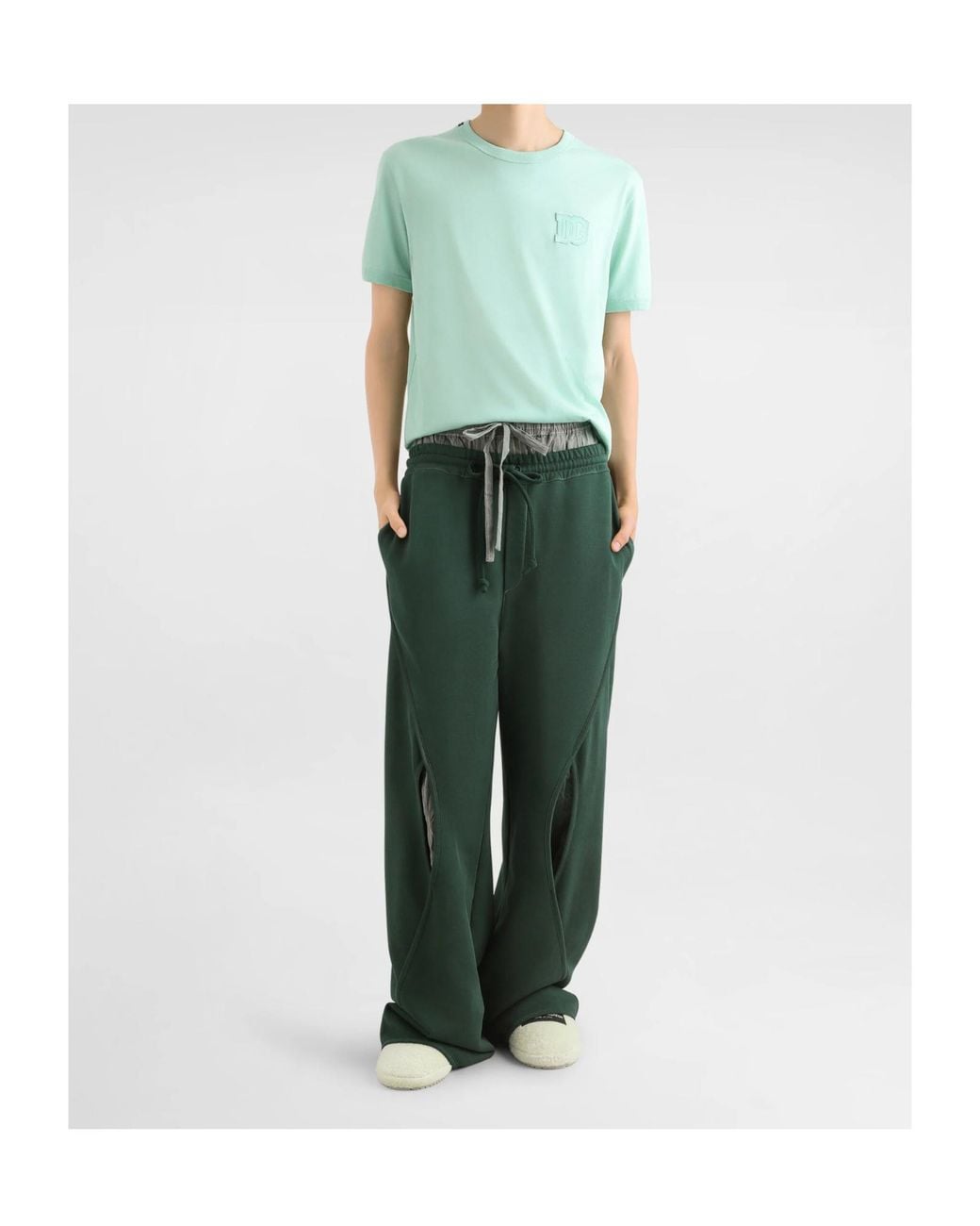 Dolce & Gabbana Green Logo Patch T-Shirt for men