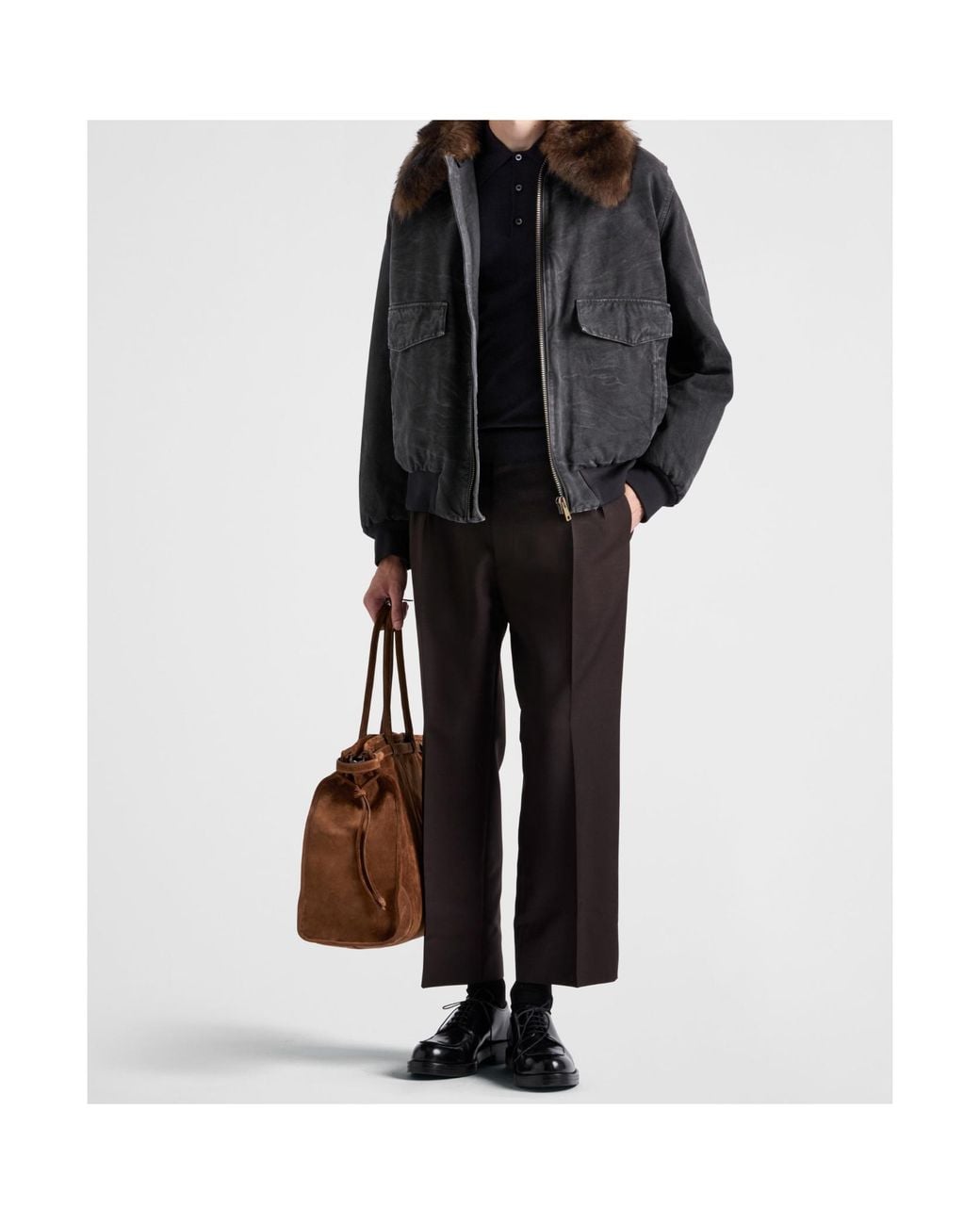 Prada Black Long Sleeved Zip-Up Jacket for men