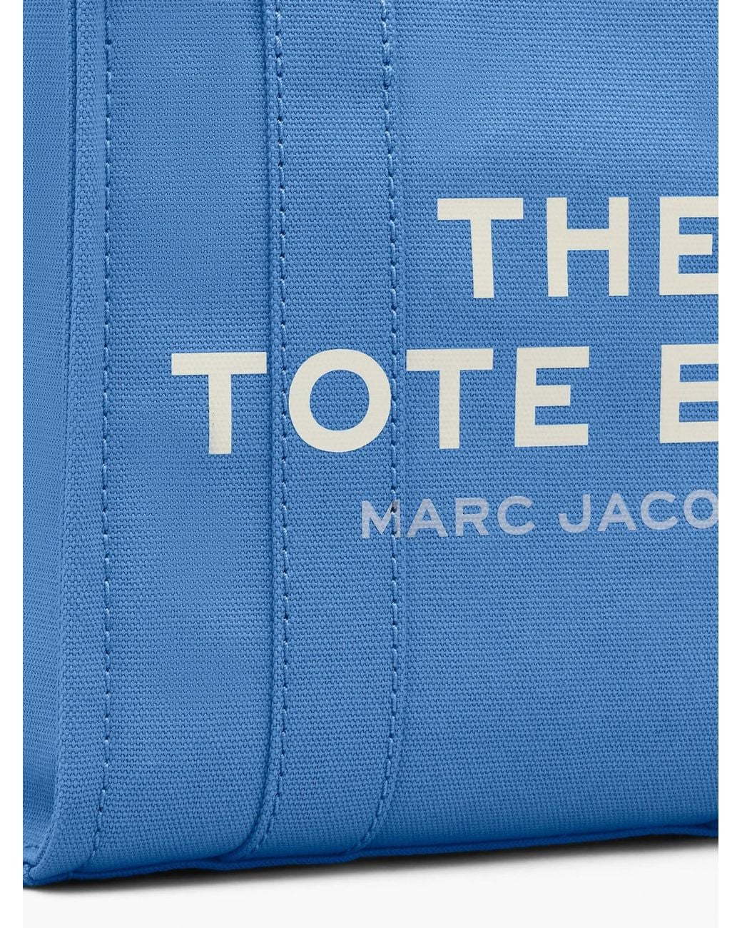 Marc Jacobs Blue Logo Printed Zip-Up Small Tote Bag