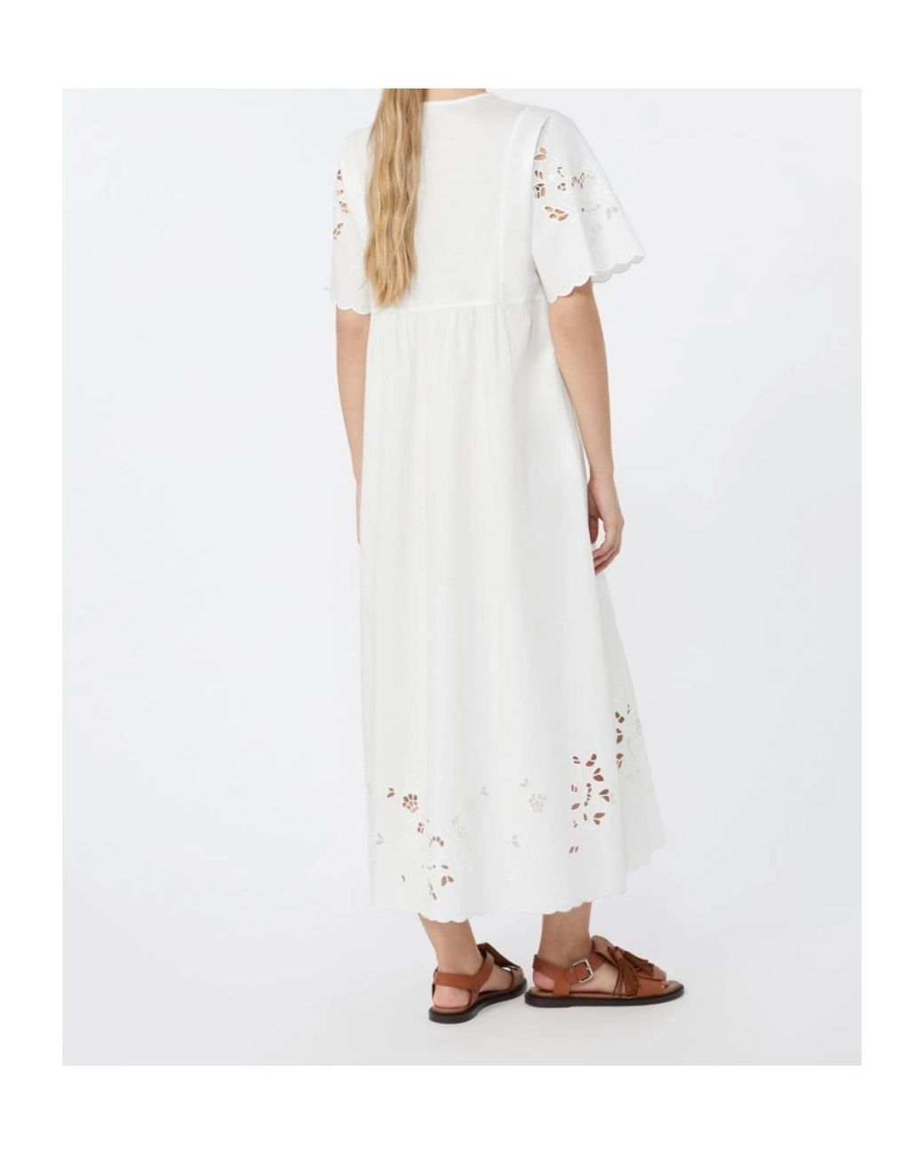 Weekend by Maxmara White Embroidered V-Neck Dress