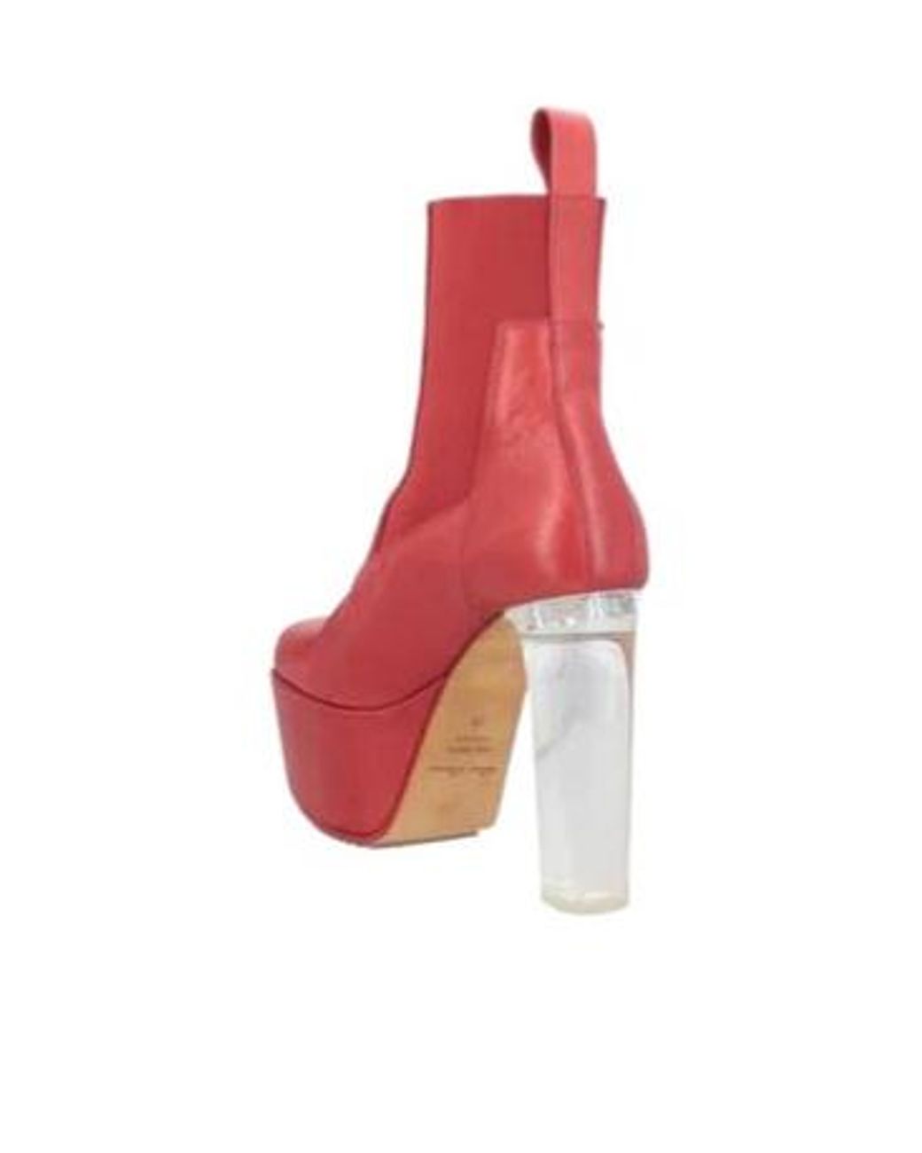 Rick Owens Red Solid-Color Platform Boots
