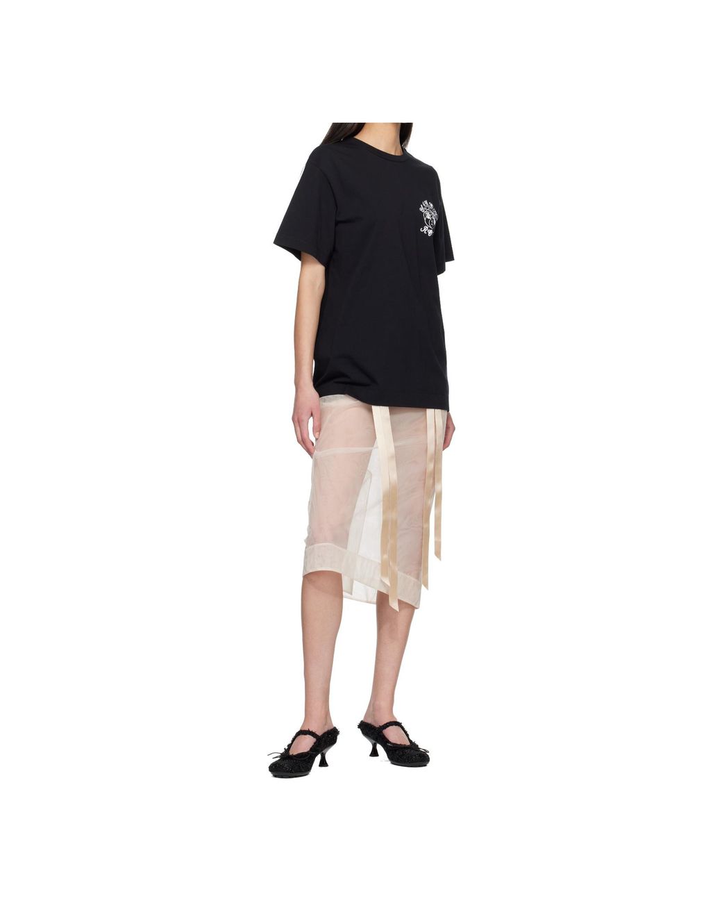 Simone Rocha Black Logo Print T-Shirt