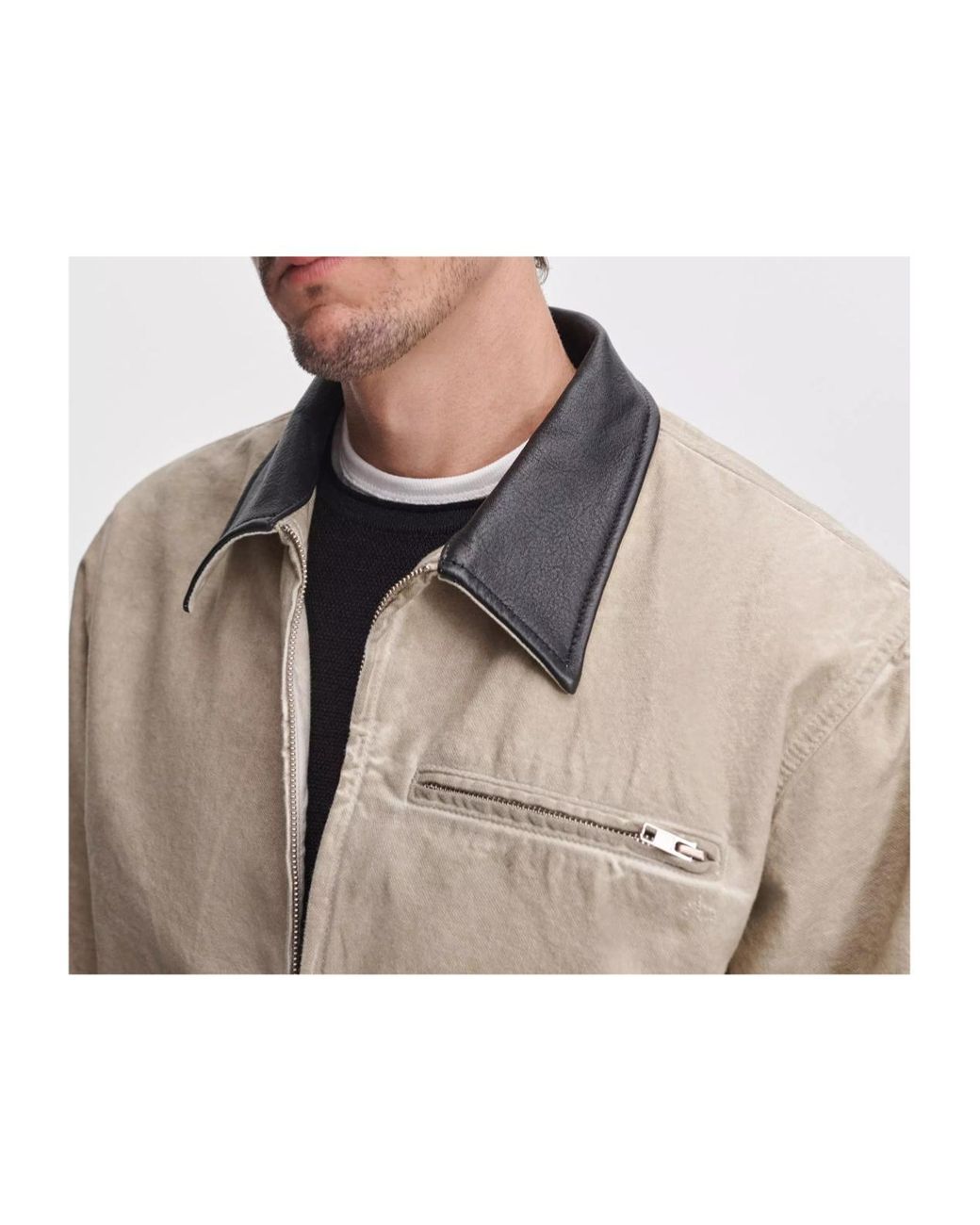 Rag & Bone Natural Long-Sleeve Zip-Up Jacket for men