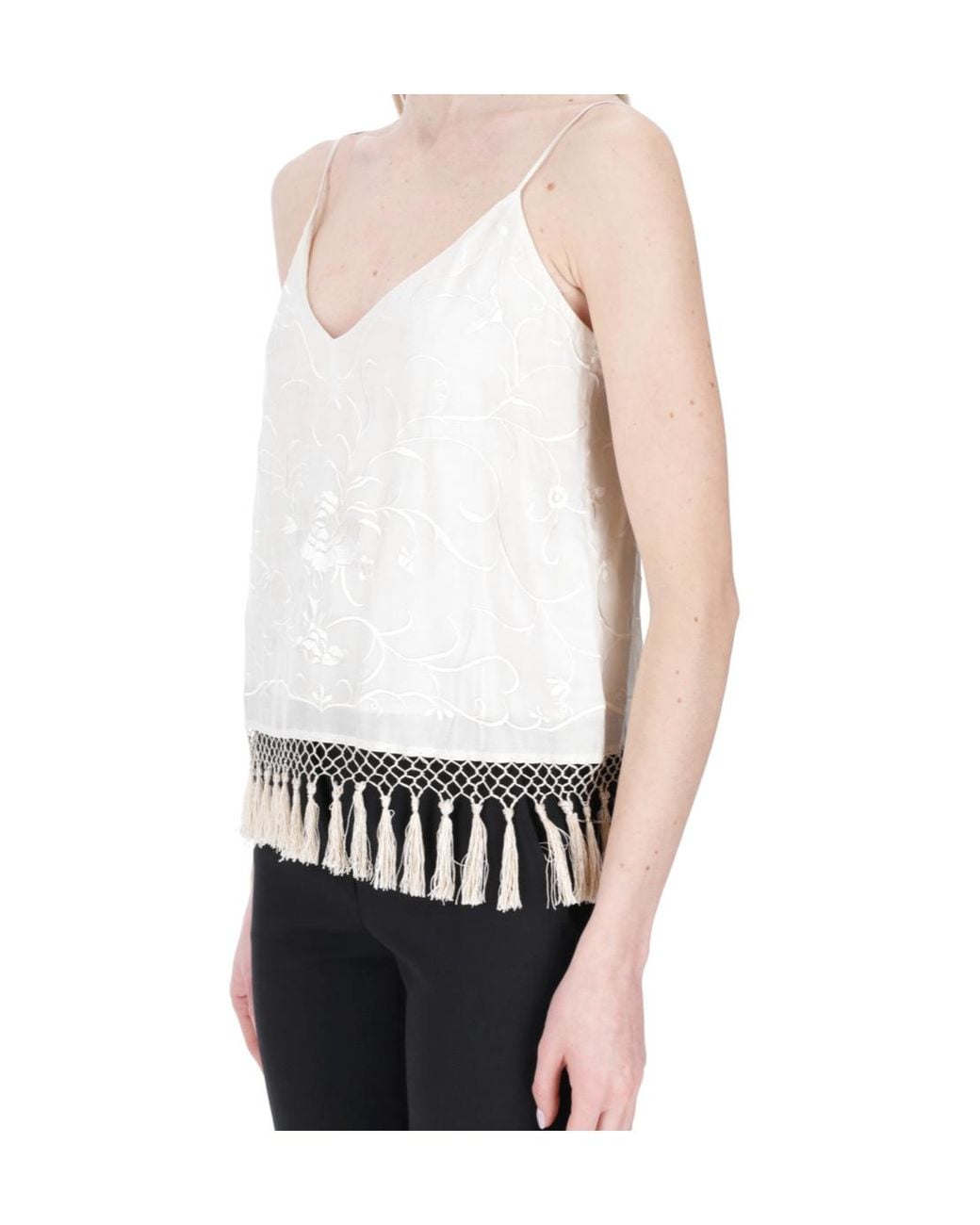Semicouture White Sleeveless Camisole