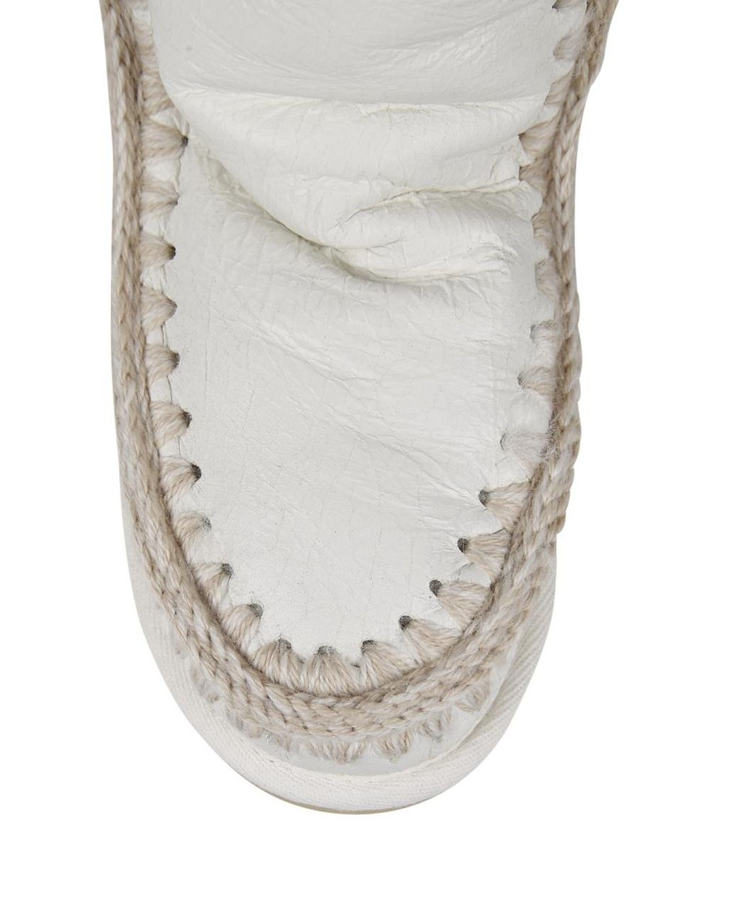 Mou Gray Contrast-Colored Stitching Snow Boots