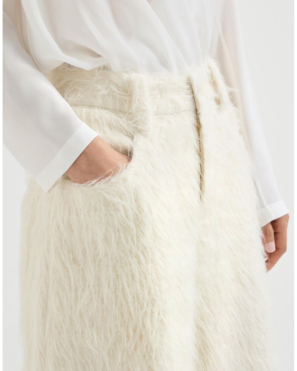Brunello Cucinelli Natural Faux-Fur Trousers