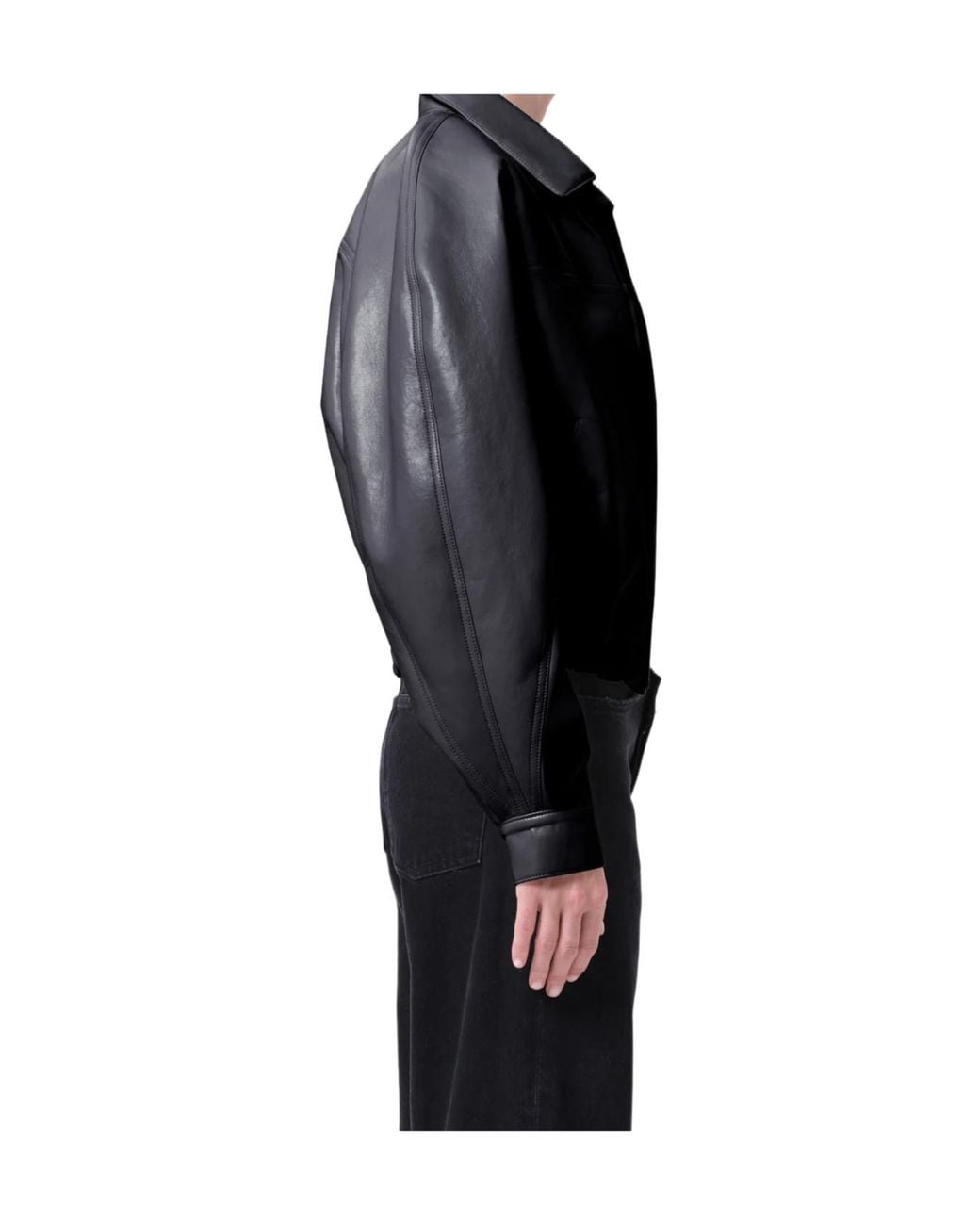 Agolde Black Dixon Cocoon Zip Bomber Jacket