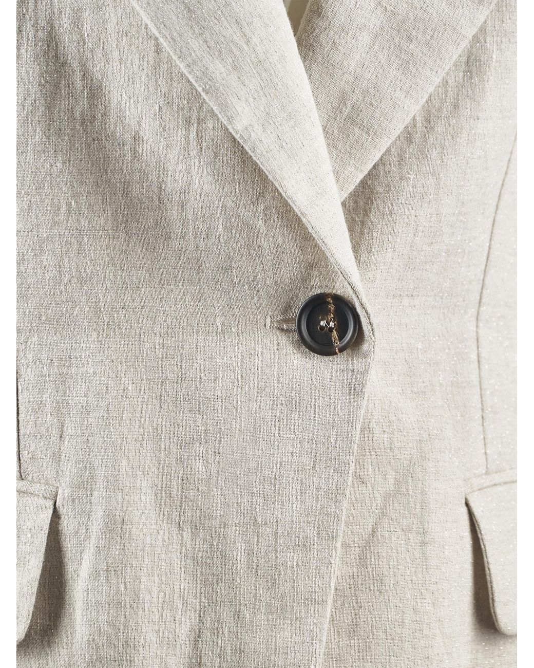 Brunello Cucinelli Natural Lurex Buttoned Blazer