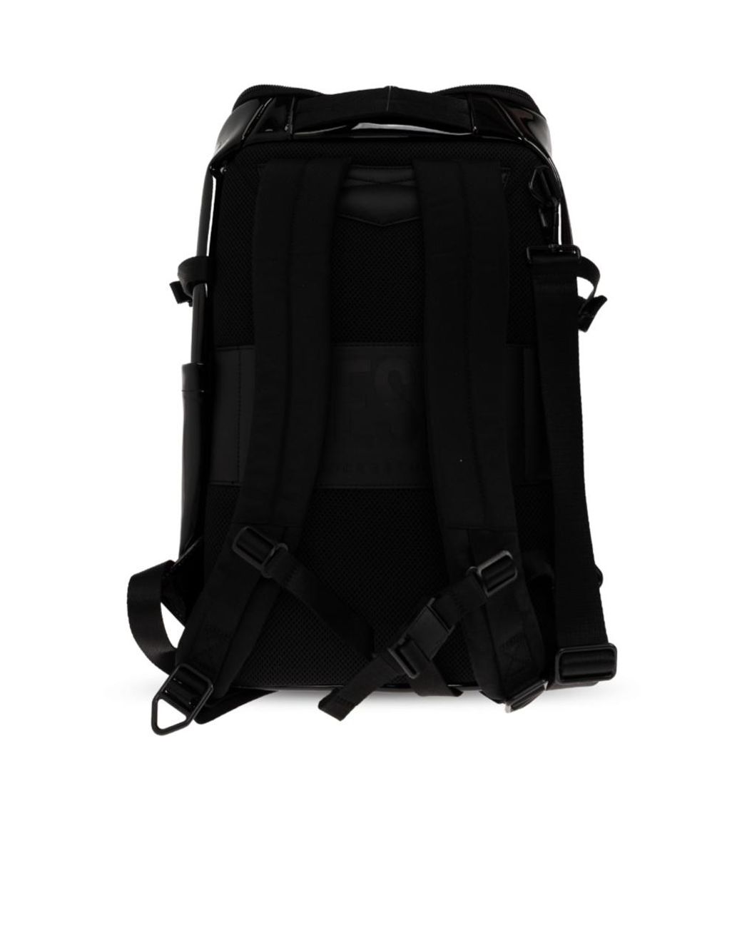 DIESEL Black Logo Print Zip-Up Backpack for men