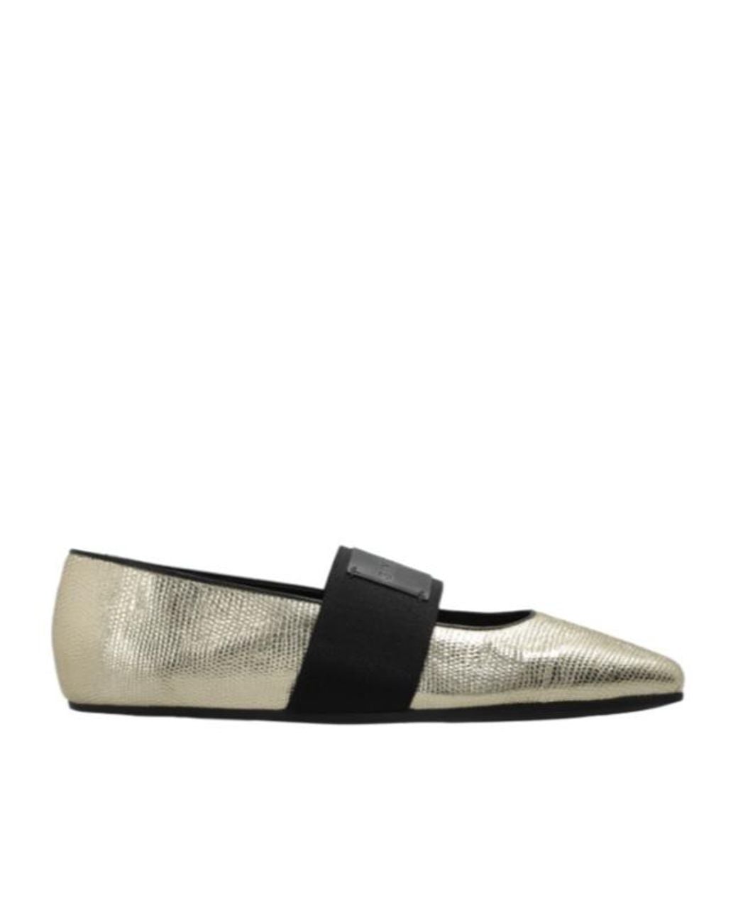 Givenchy White Sliced Strap Ballet Flats