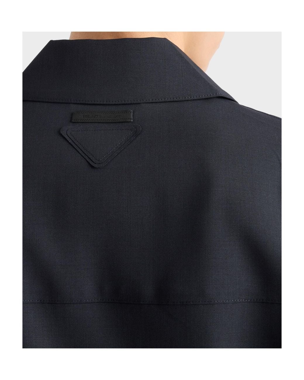 Prada Blue Wool Shirt Jacket for men