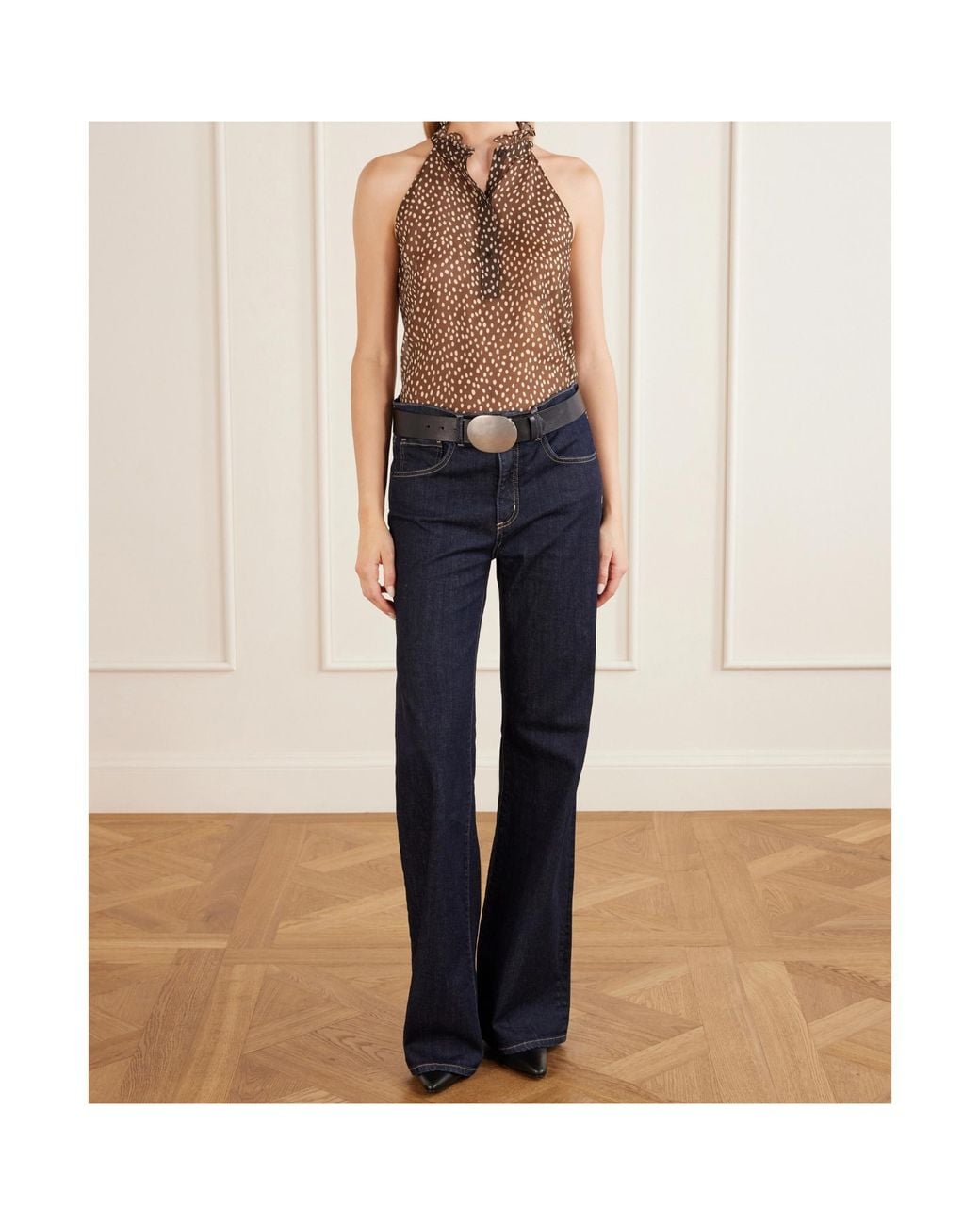 Nili Lotan Brown Printed Top