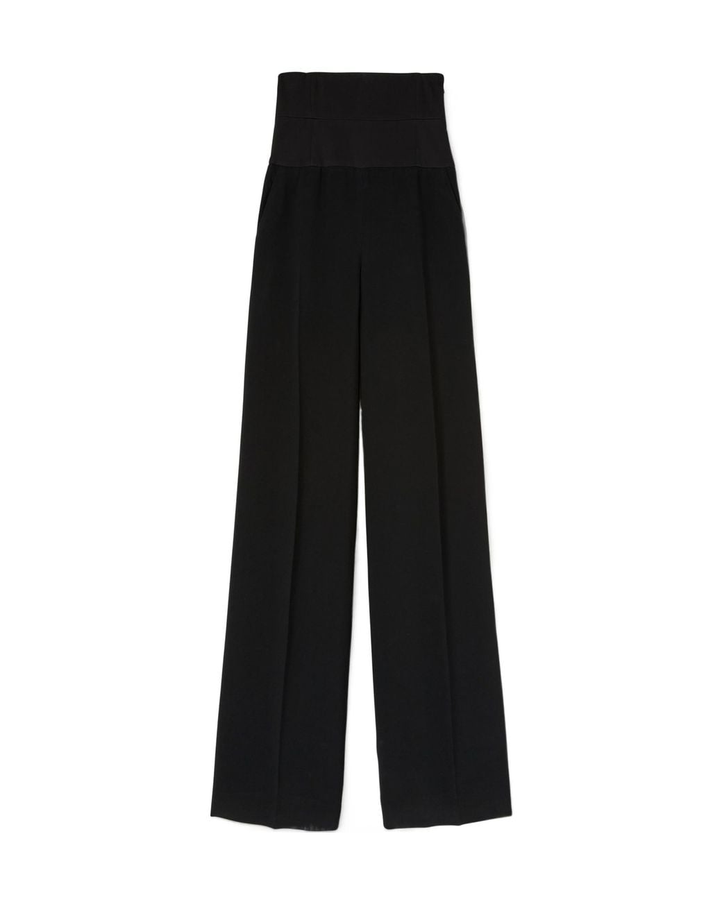 Ermanno Scervino Black Interlock Palazzo Trousers With Waistband
