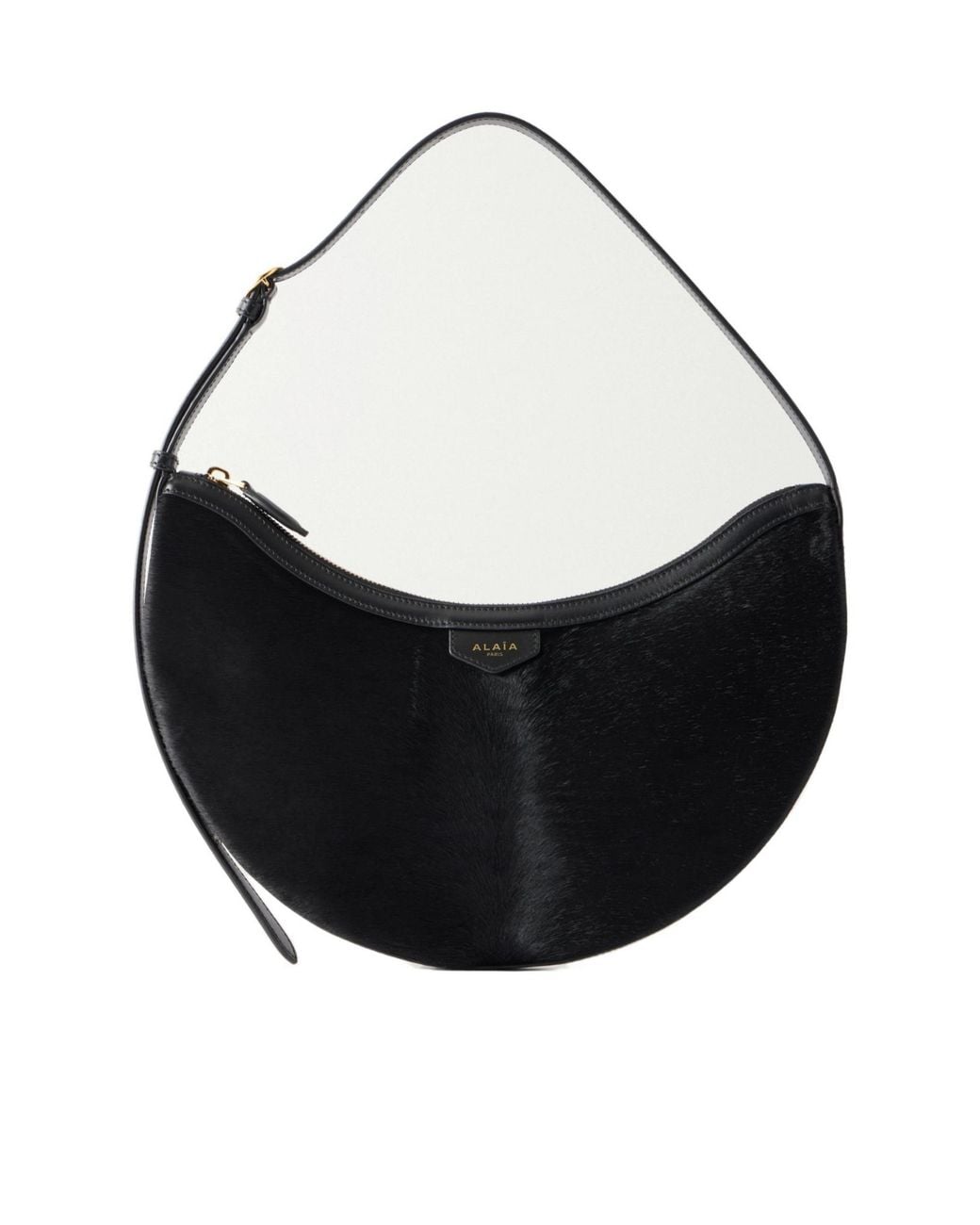 Alaïa Black Demi Lune Calf-Hair Shoulder Bag