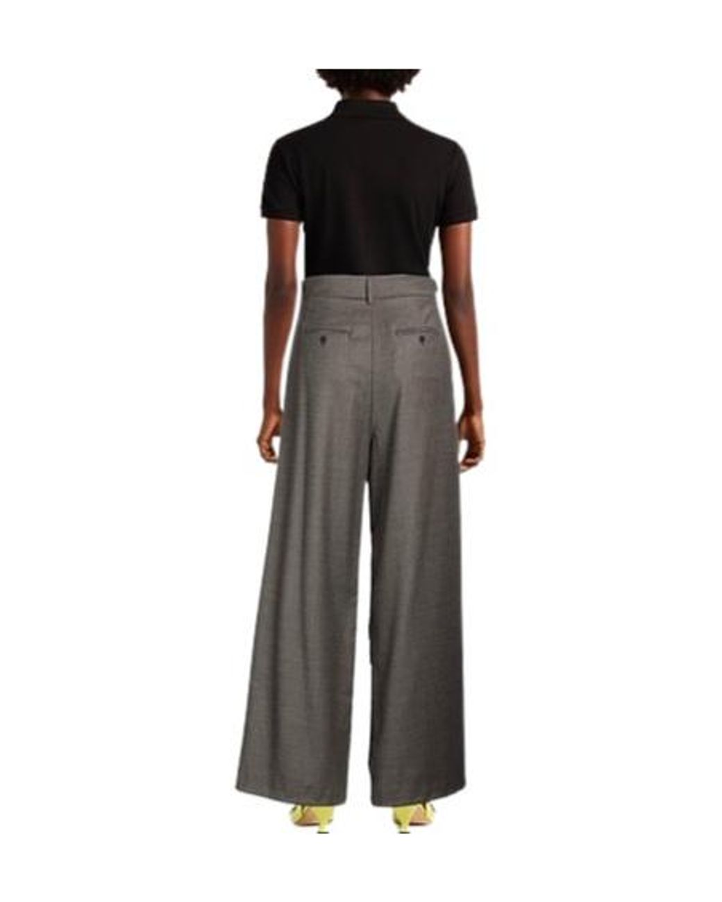 Weekend by Maxmara Gray Loose Checked Trousers