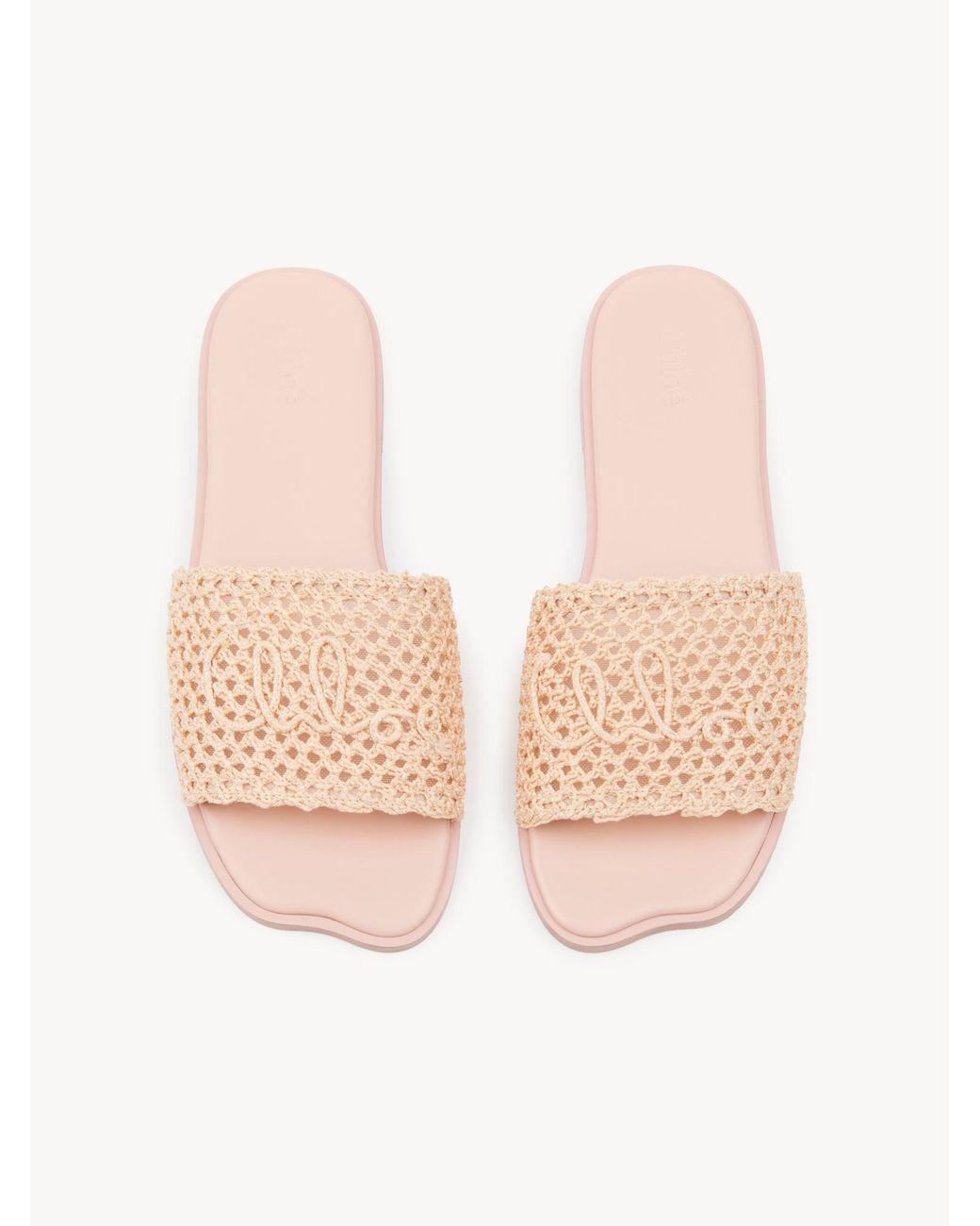 Chloé Natural Chloé Flower Crocheted Slides