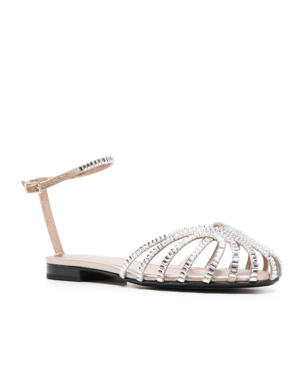 ALEVI White Cut-Out Flat Sandals