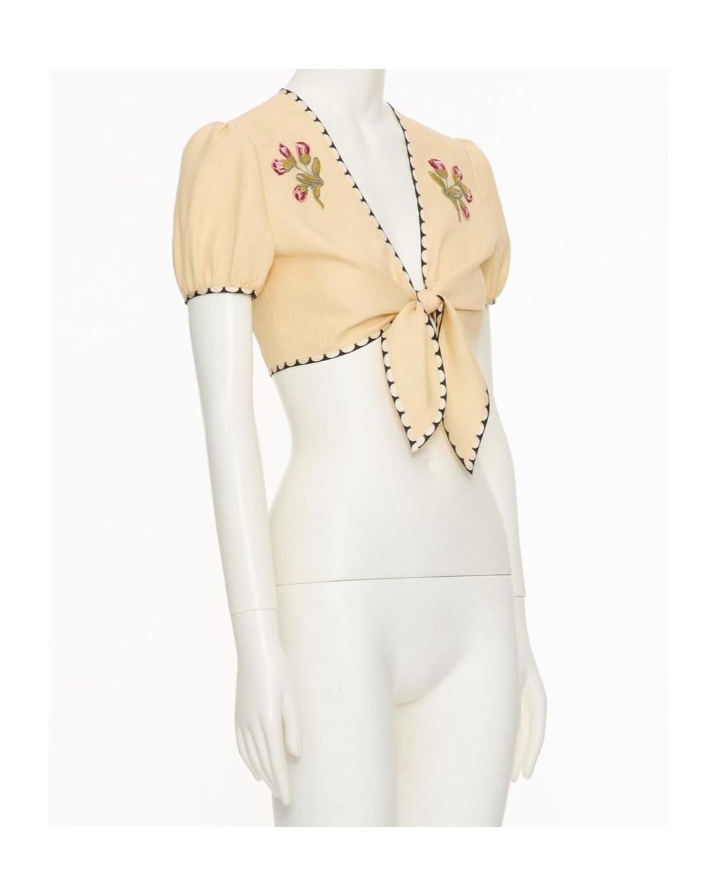 Valentino White Floral Embroidered Top