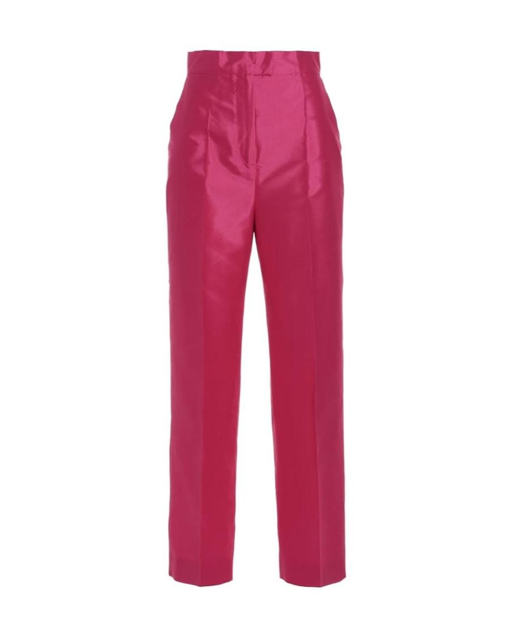 Max Mara Red Silk Quarter Pants