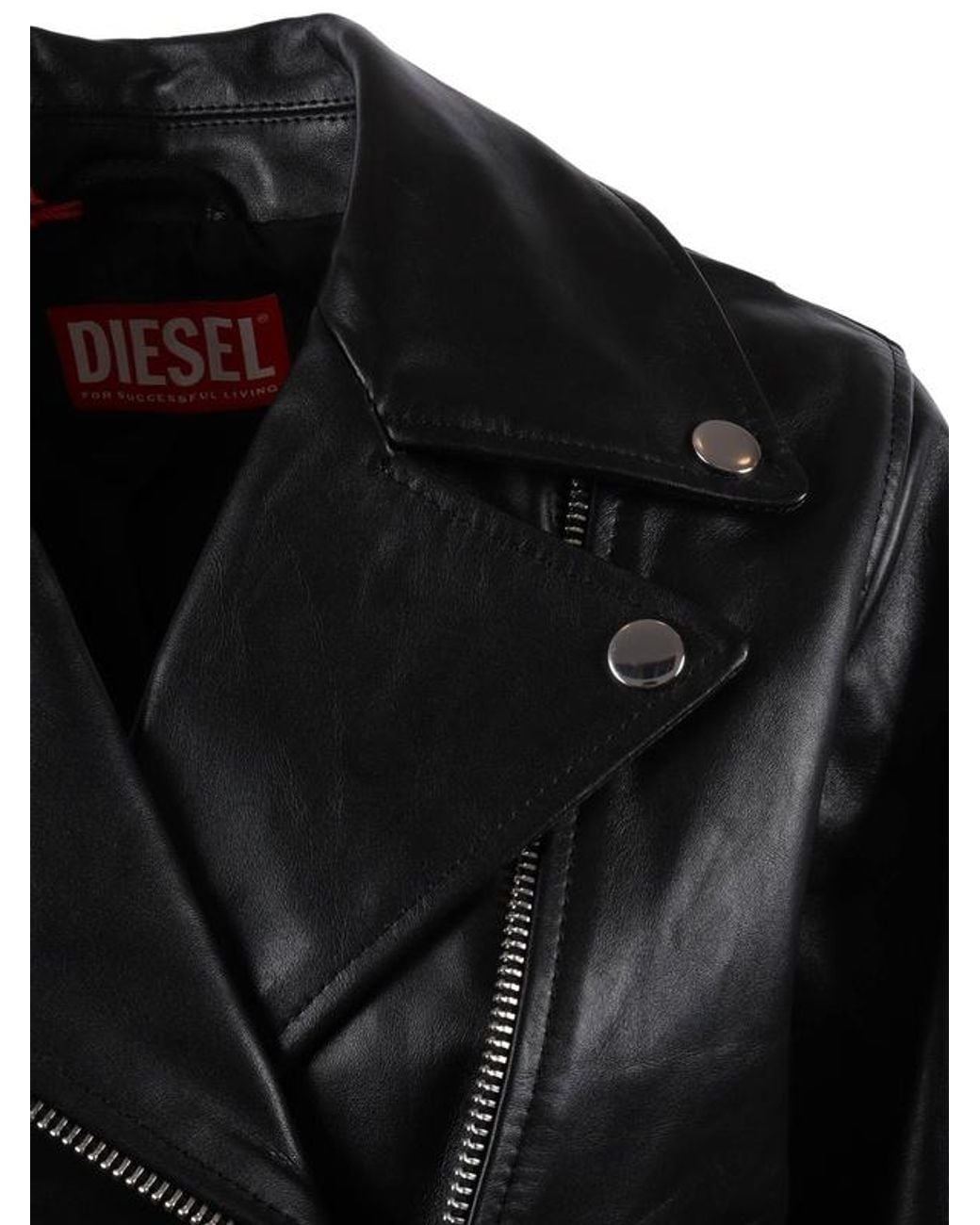 DIESEL Black Cowhide Leather Jacket