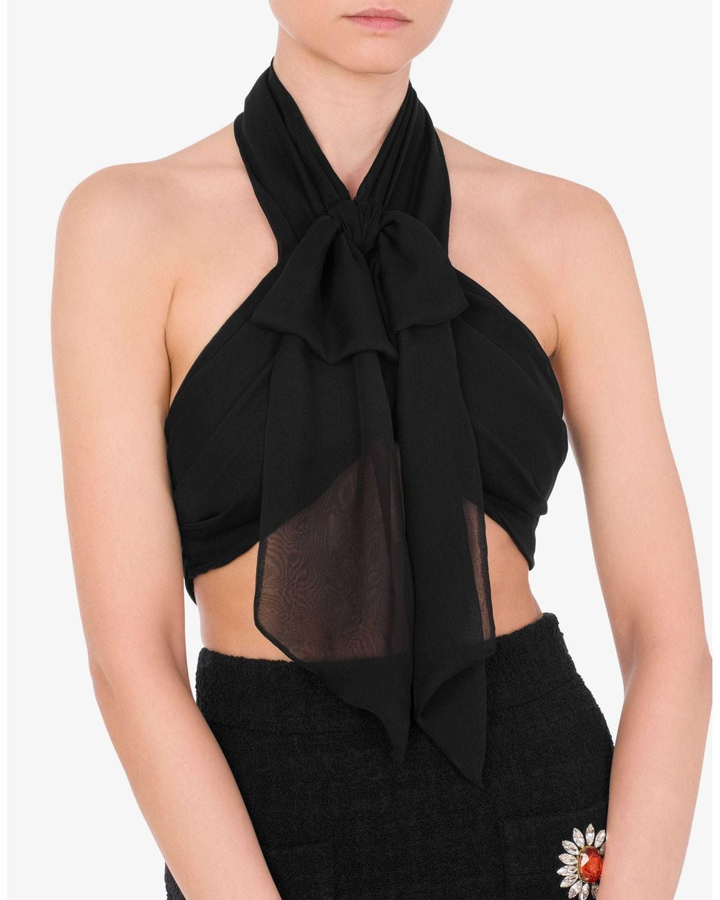 Moschino Black Sleeveless Tops