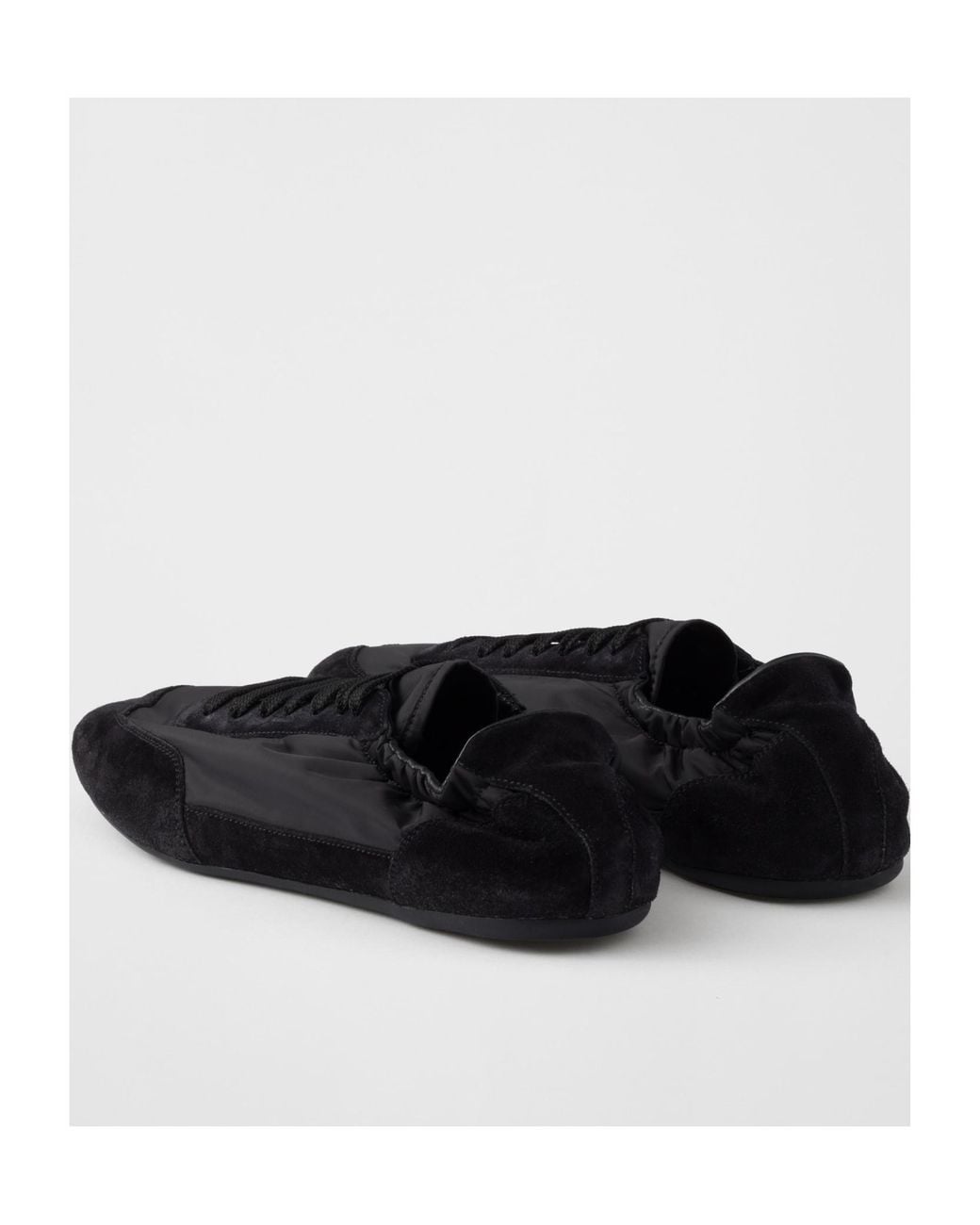 Prada Black Collapse Lace-Up Sneakers