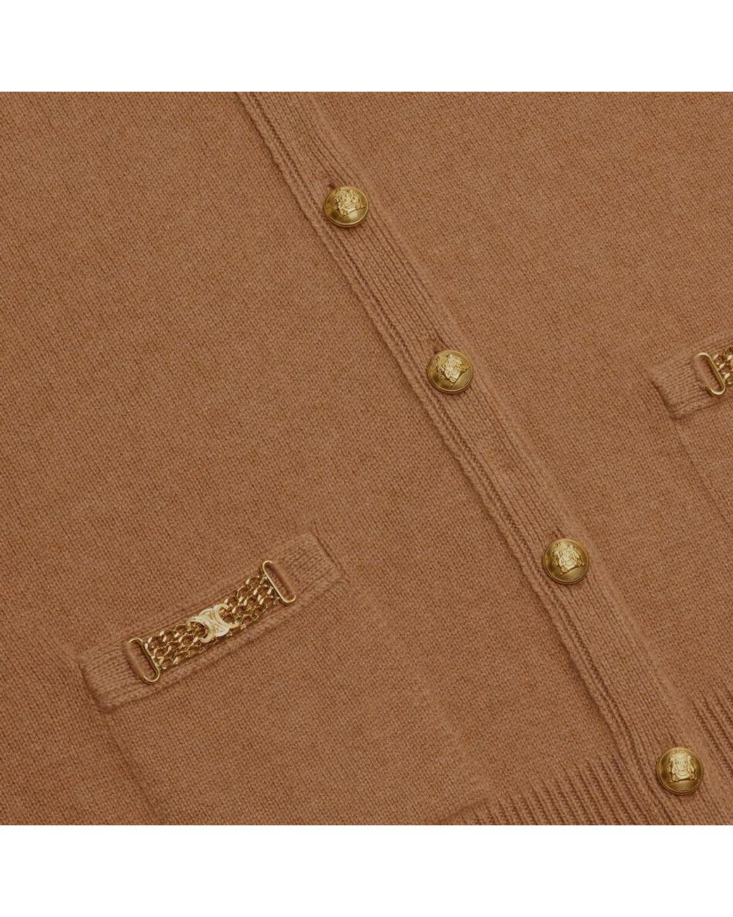 Céline Brown Signature Long Cardigan
