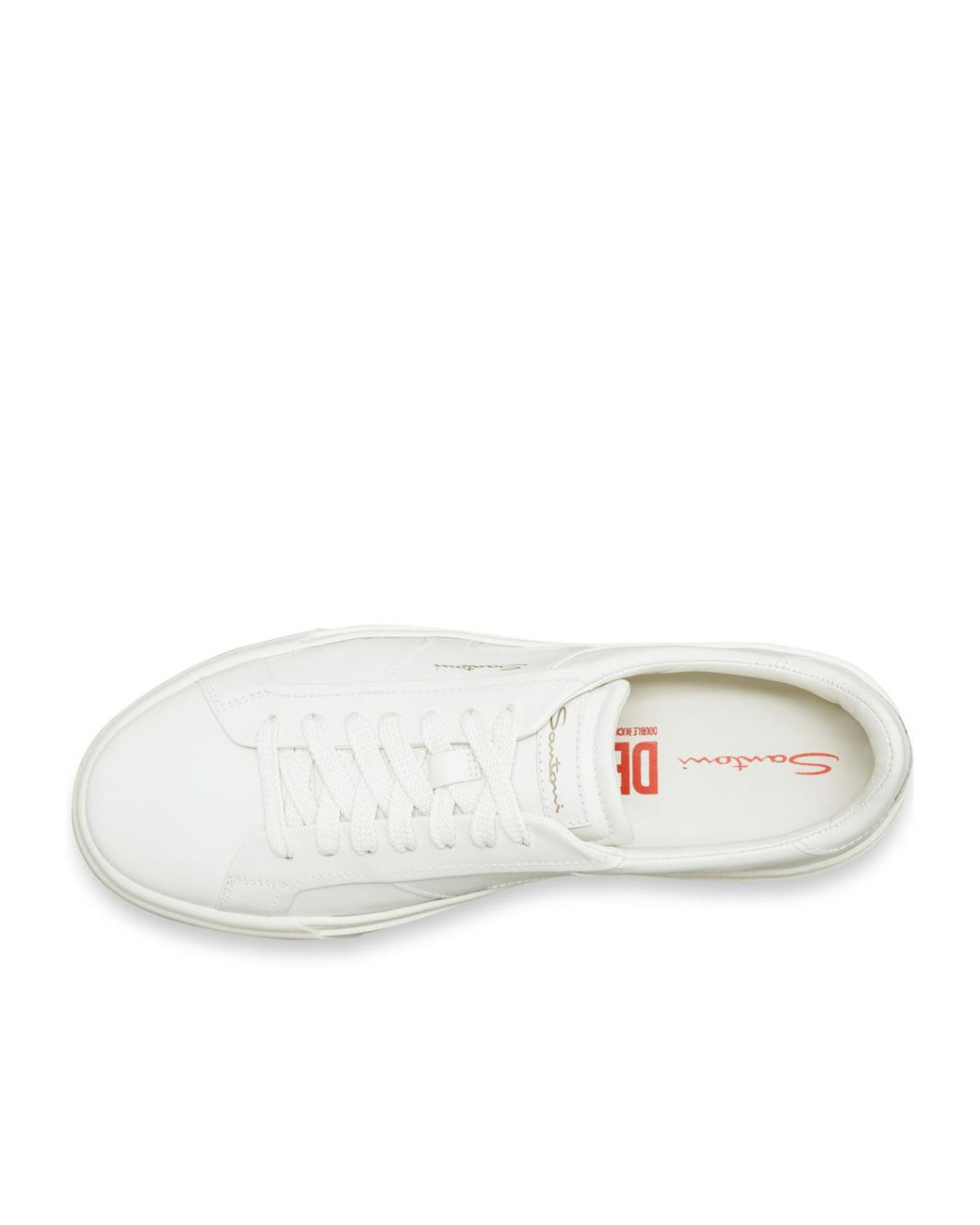 Santoni White Double Buckle Lace-Up Sneakers for men